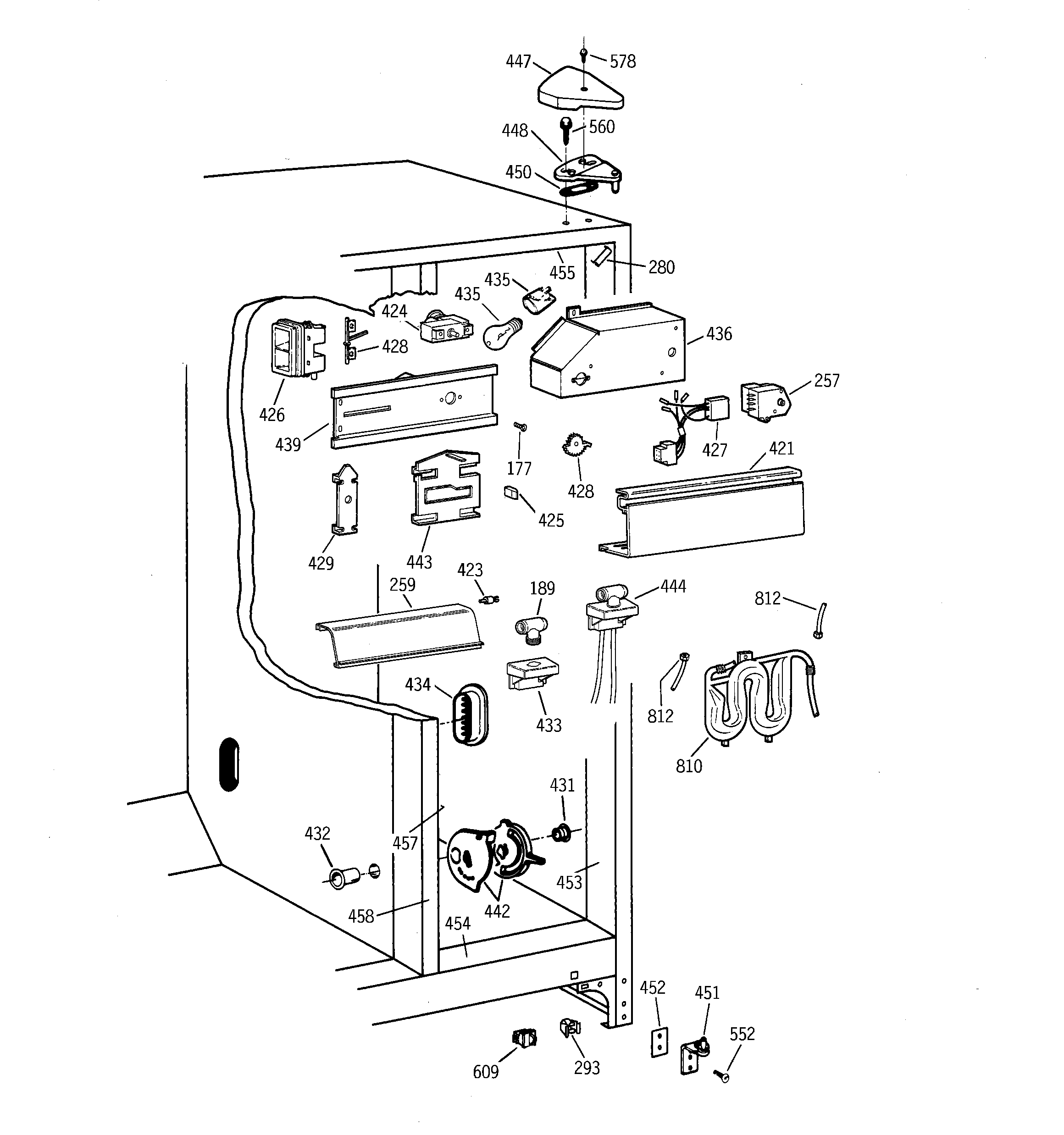 GE TFM22PRDAAA fresh food section diagram