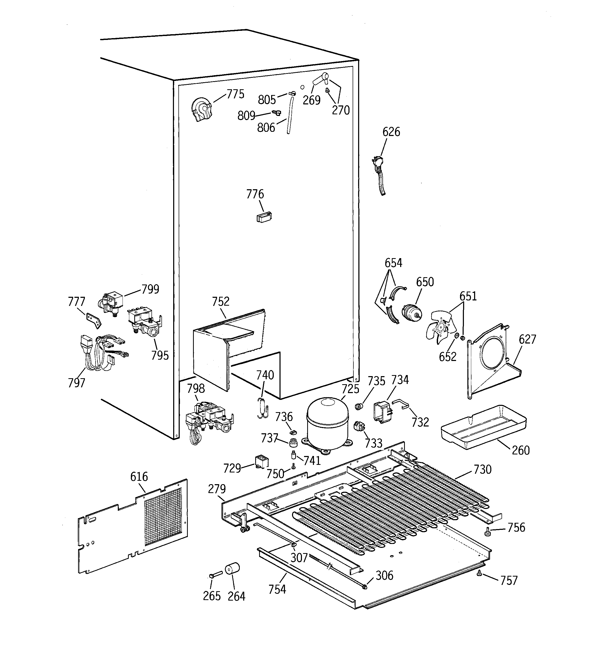 GE TPX24PBDABB unit parts diagram