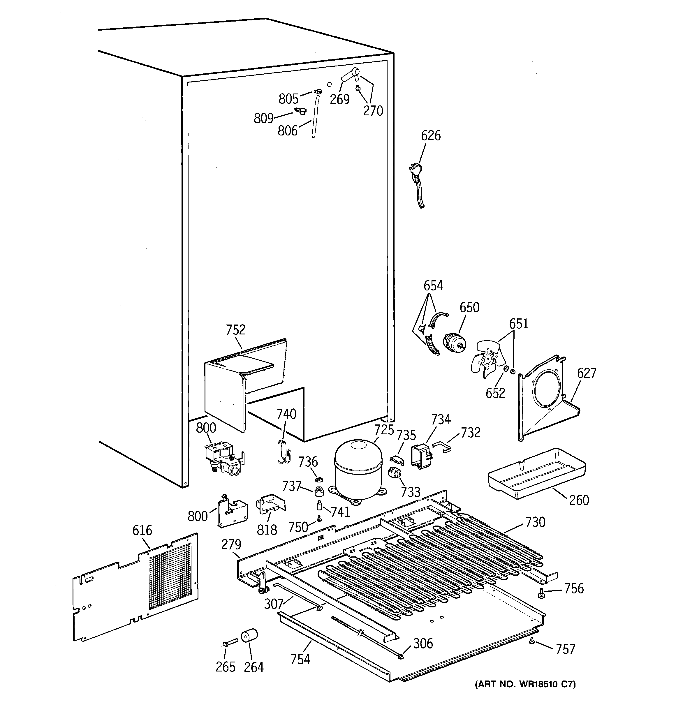 GE TPX24BRDAWW unit parts diagram