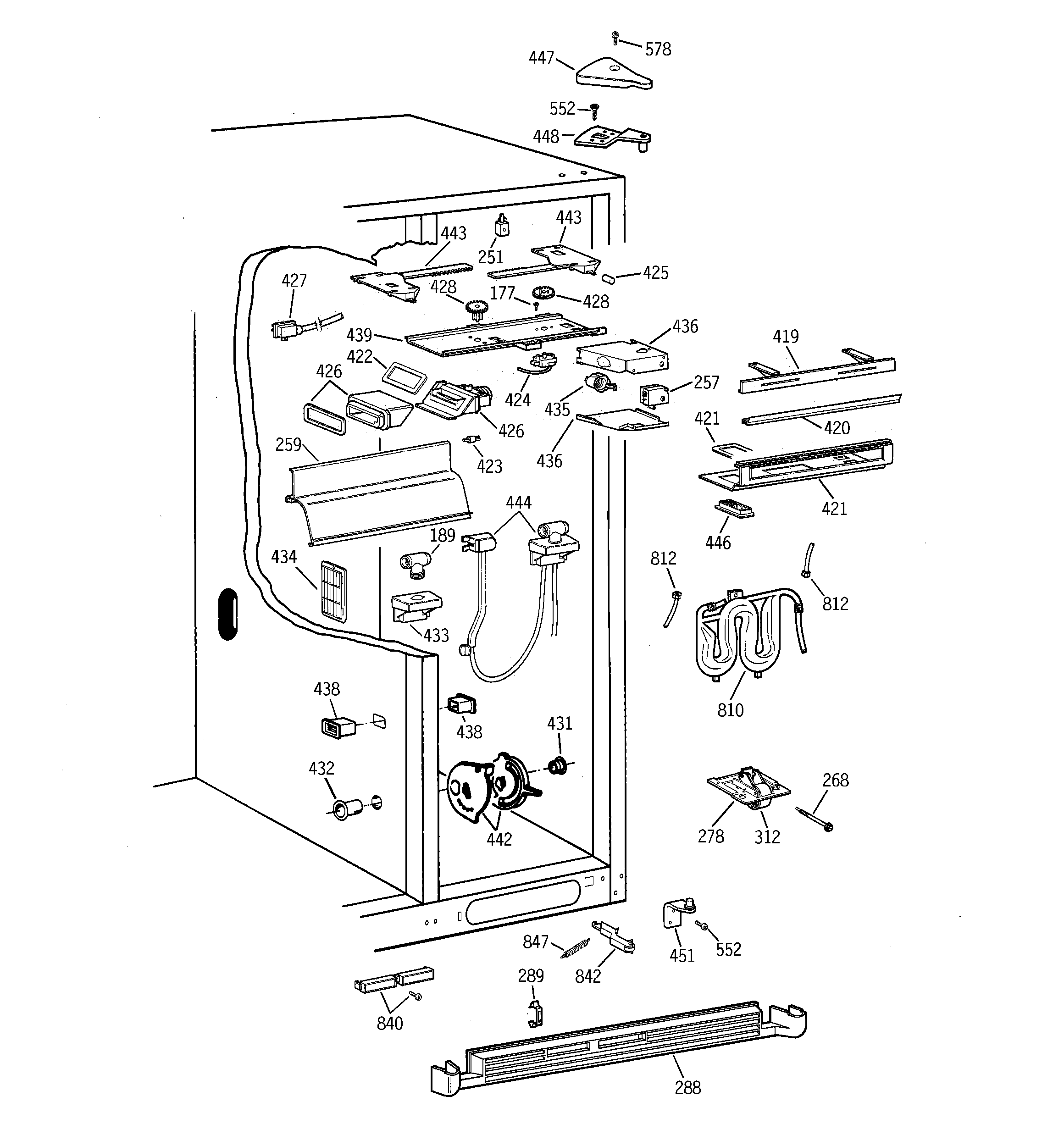GE TPX24PRDAWW fresh food section diagram