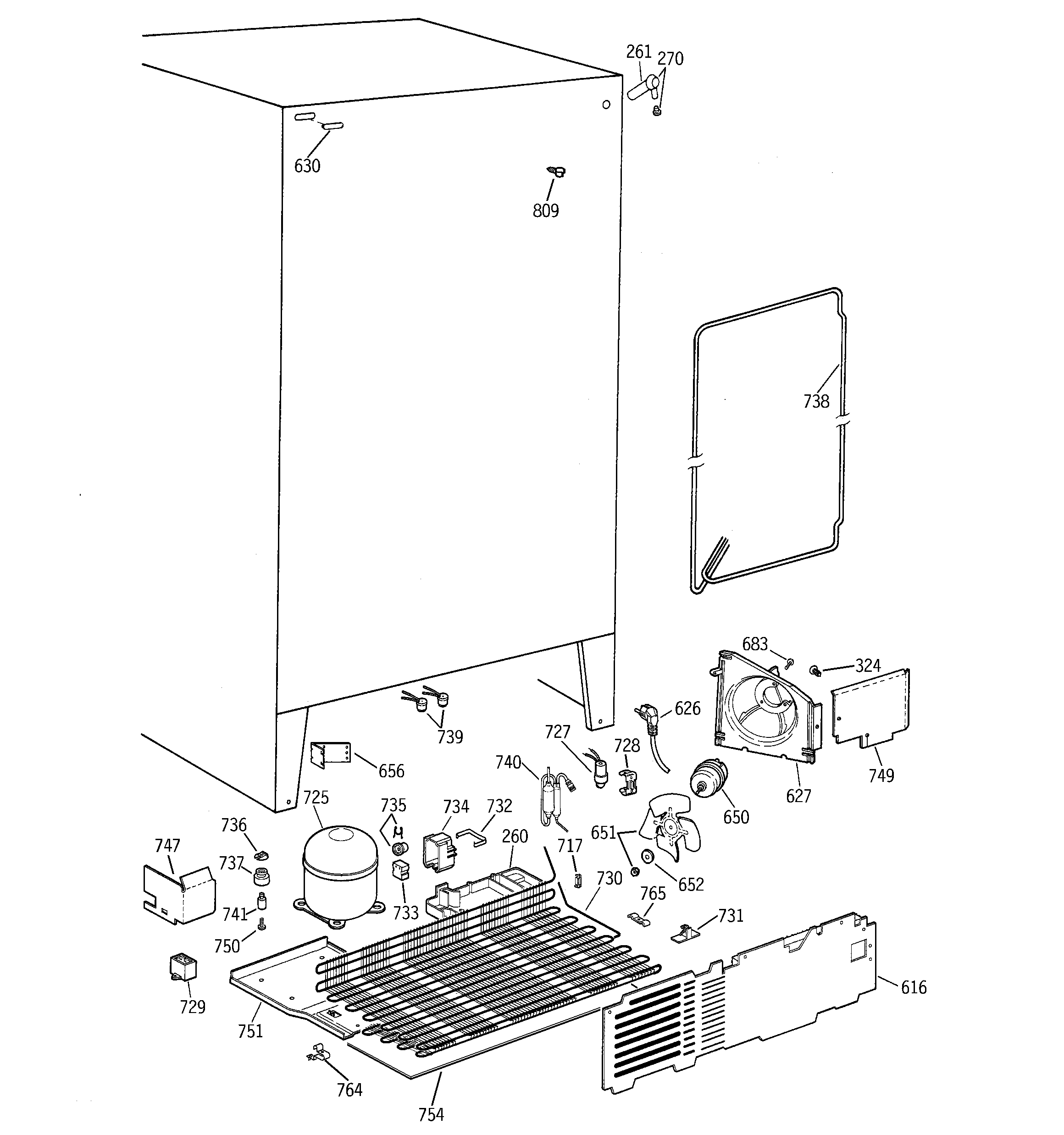 GE TFJ22JADAAA unit parts diagram