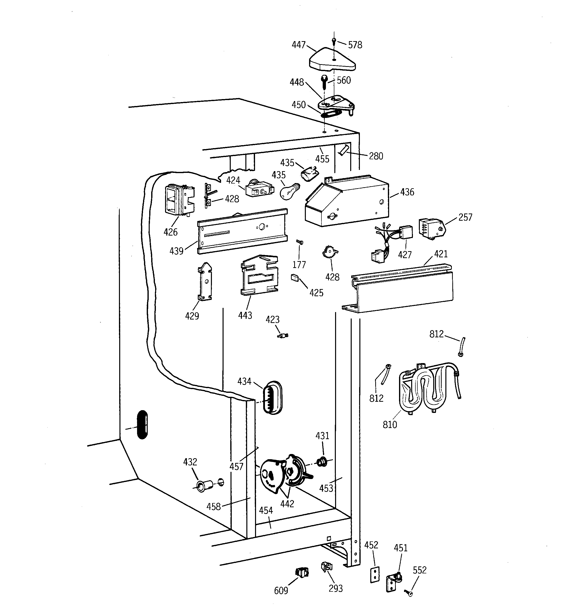 GE TFM26KRDAAA fresh food section diagram