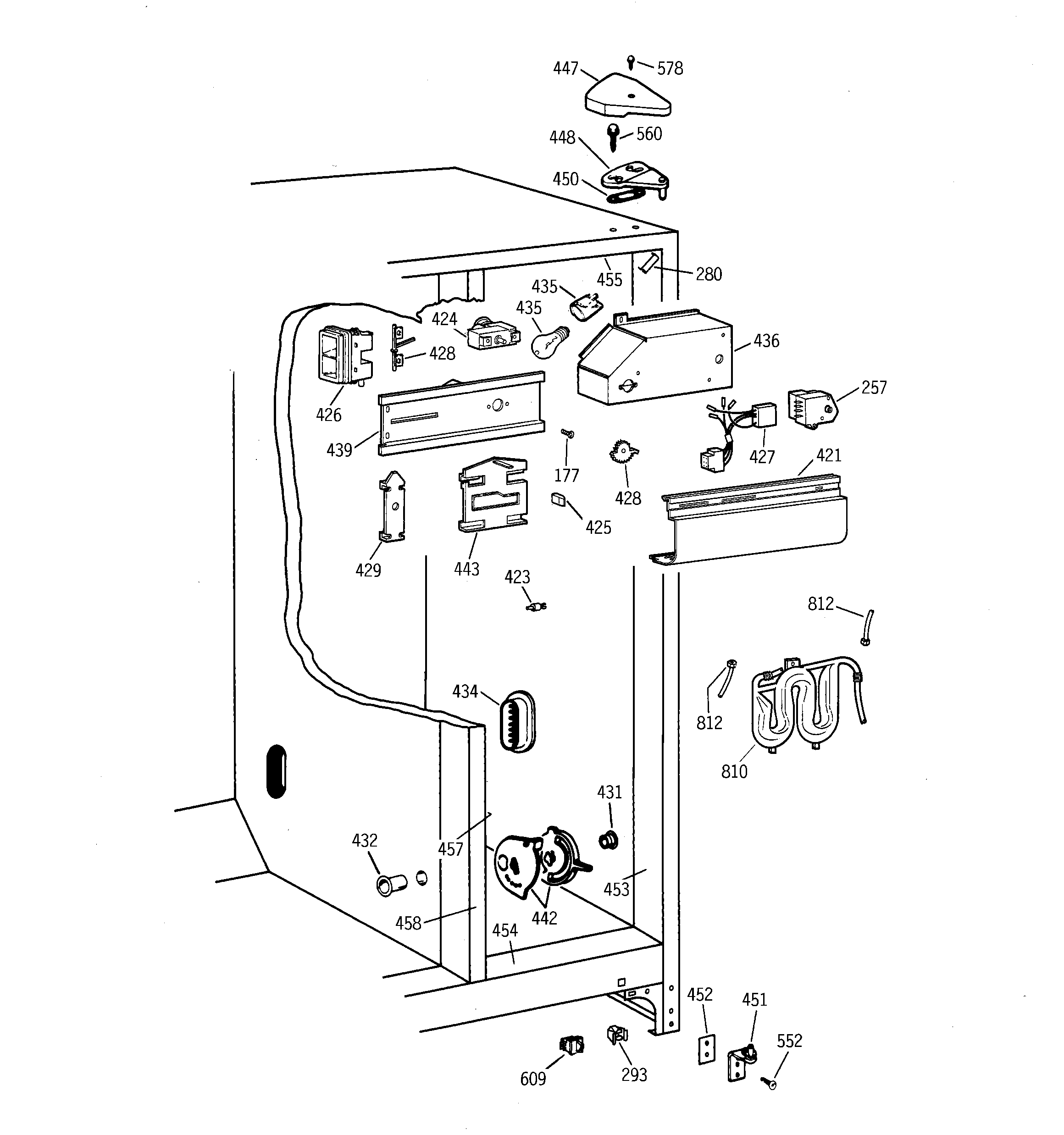 GE TFX20JRBKAA fresh food section diagram