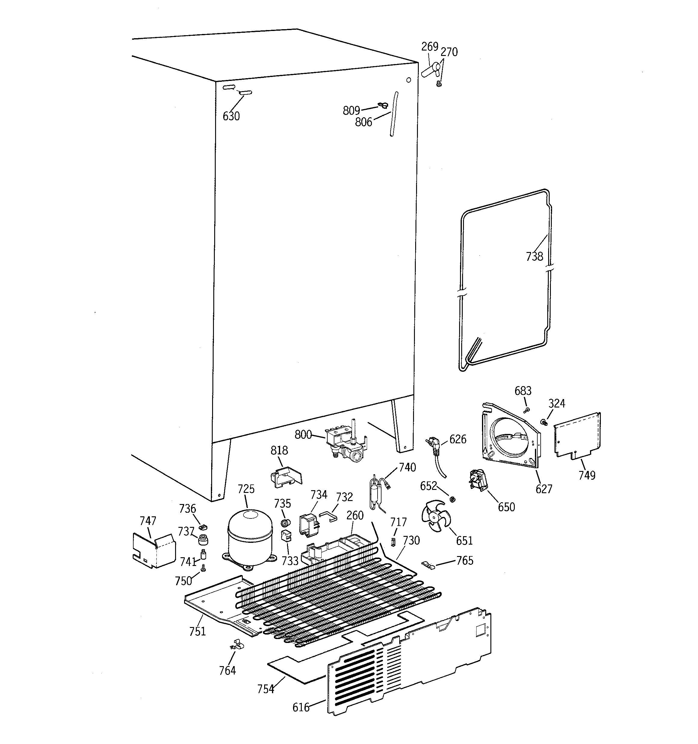 GE TFX20JRBKAA unit parts diagram