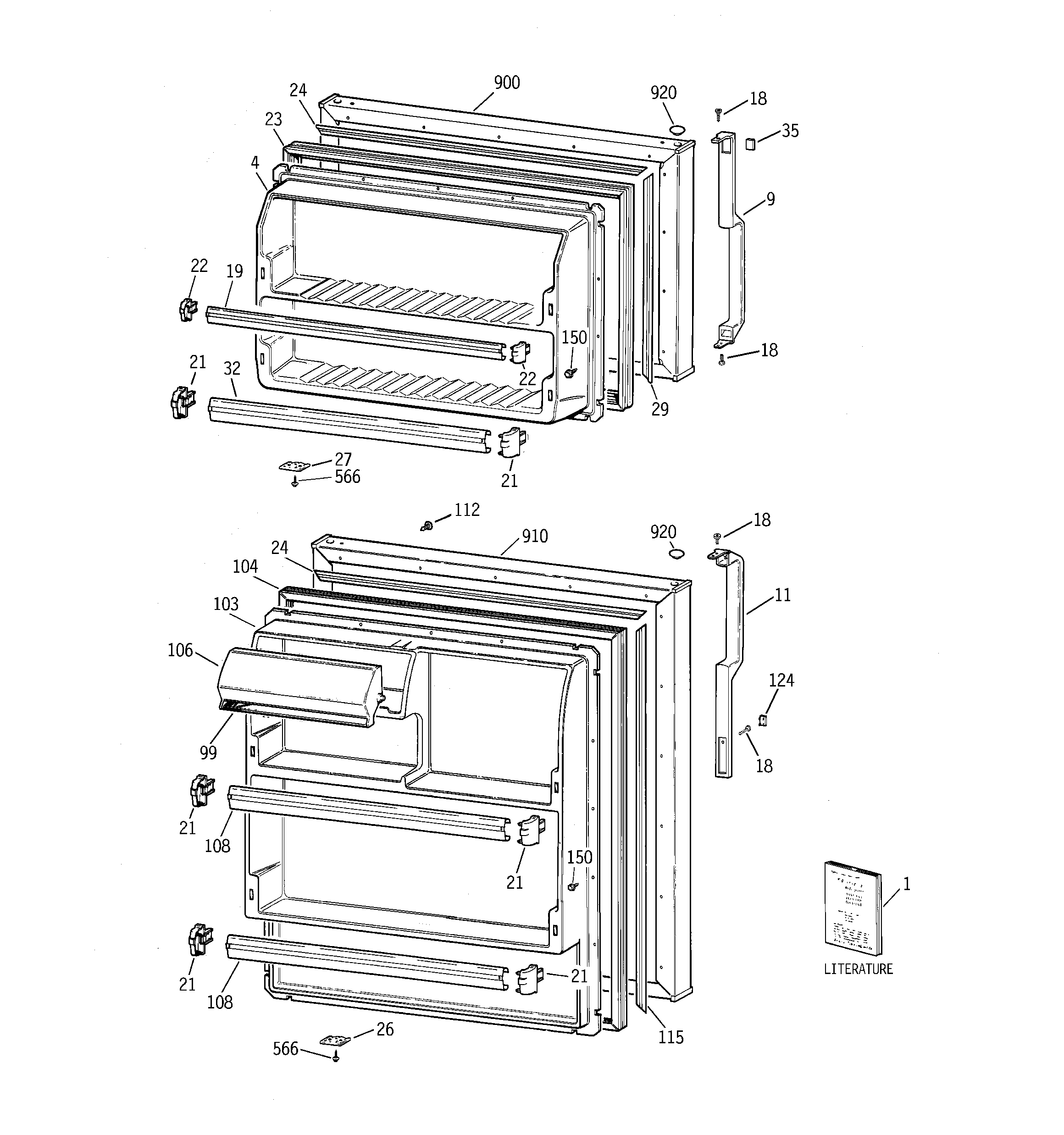 GE TBX18HACGRAA doors diagram
