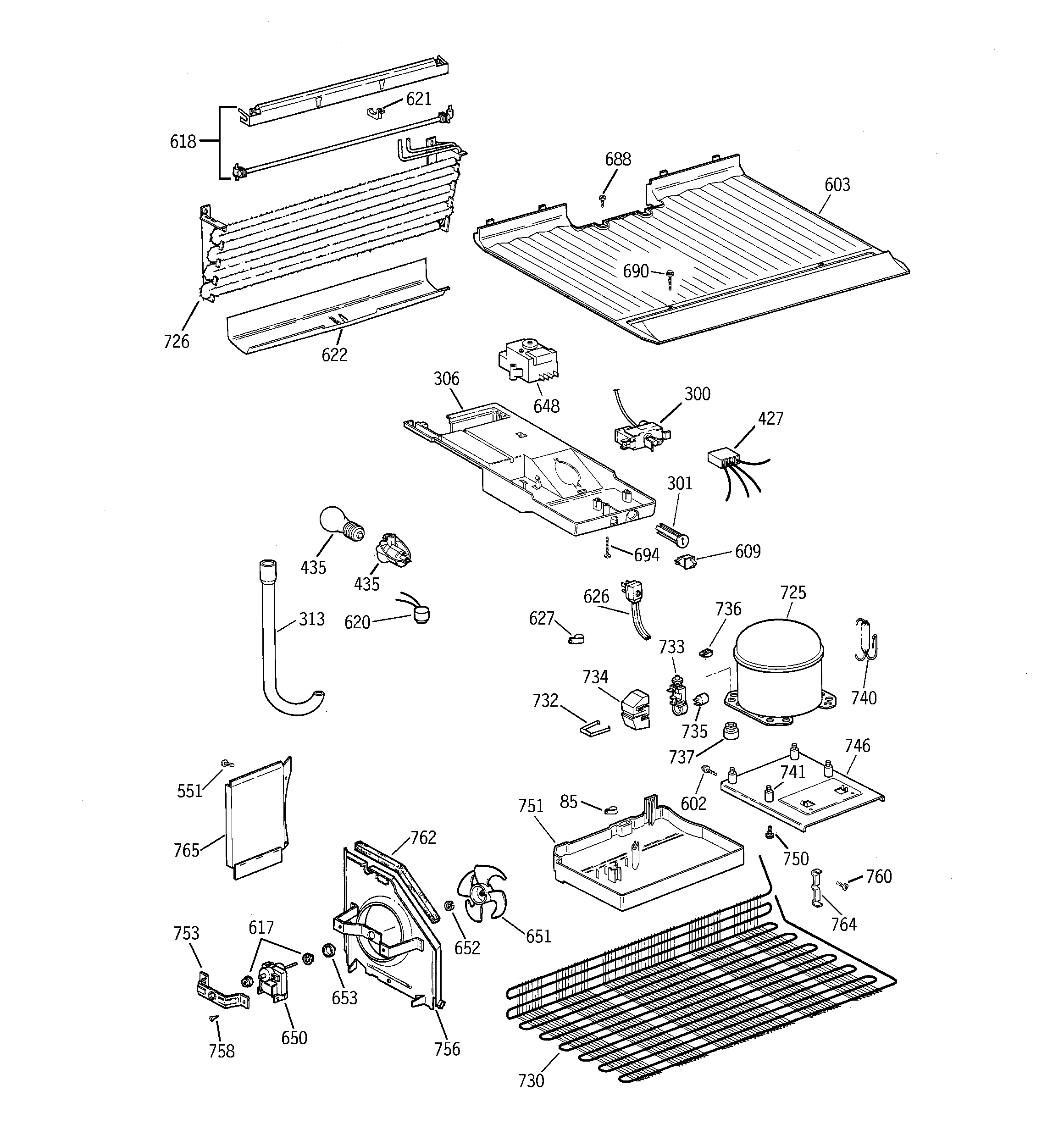 GE TBX18HACGRAA unit parts diagram