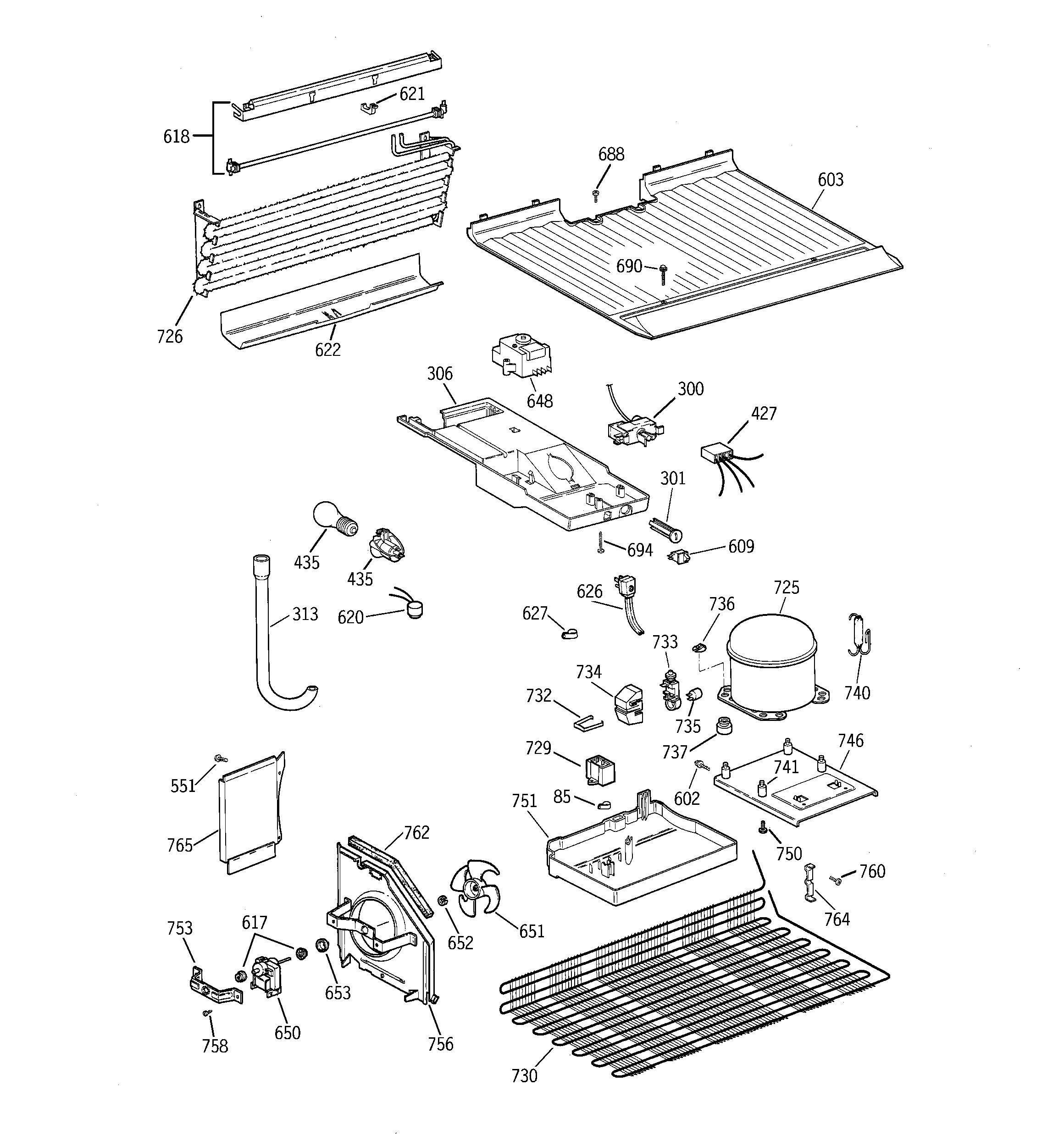 GE TBX18HACHRWW unit parts diagram