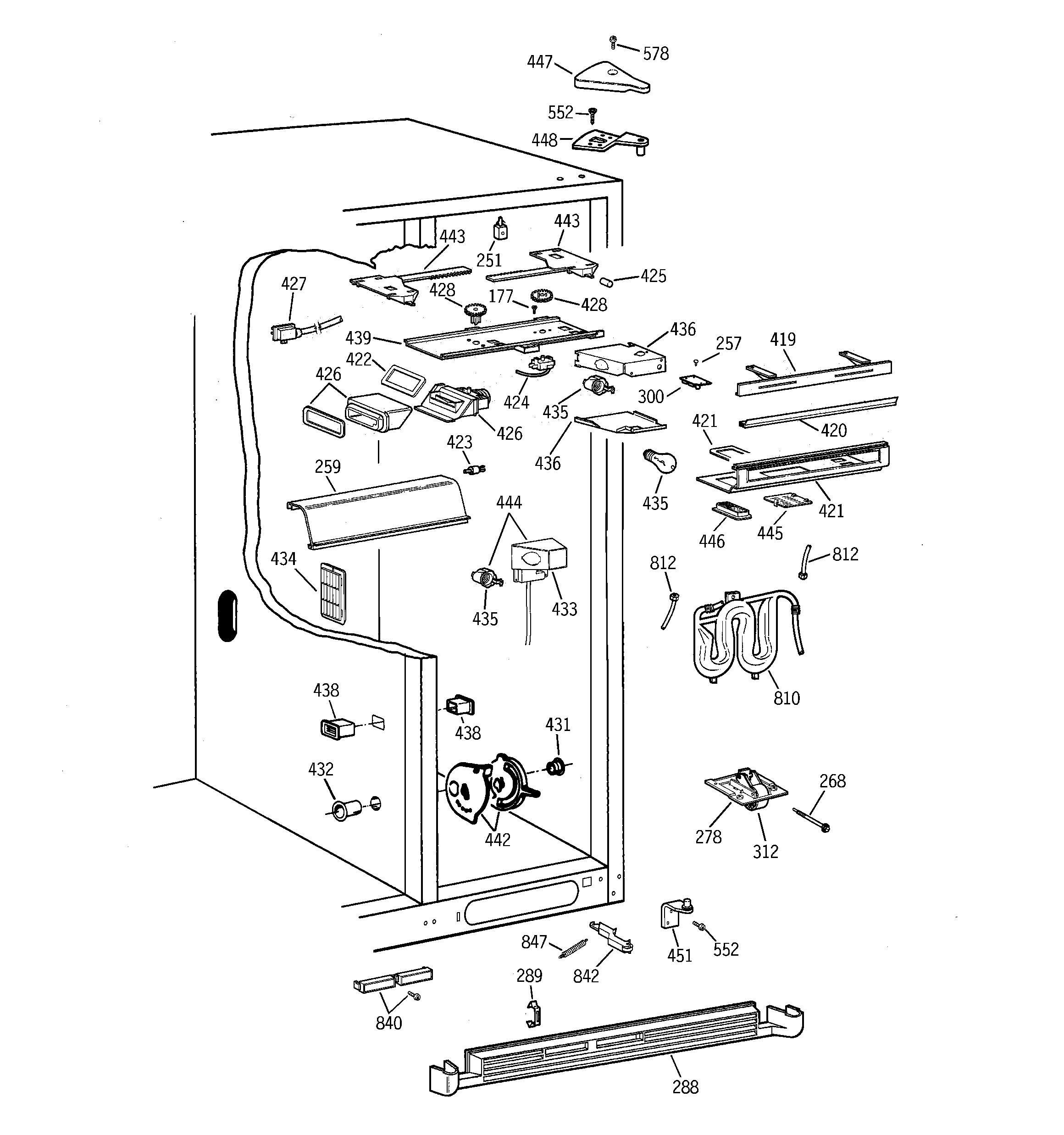 GE TPG24BFDAWW fresh food section diagram