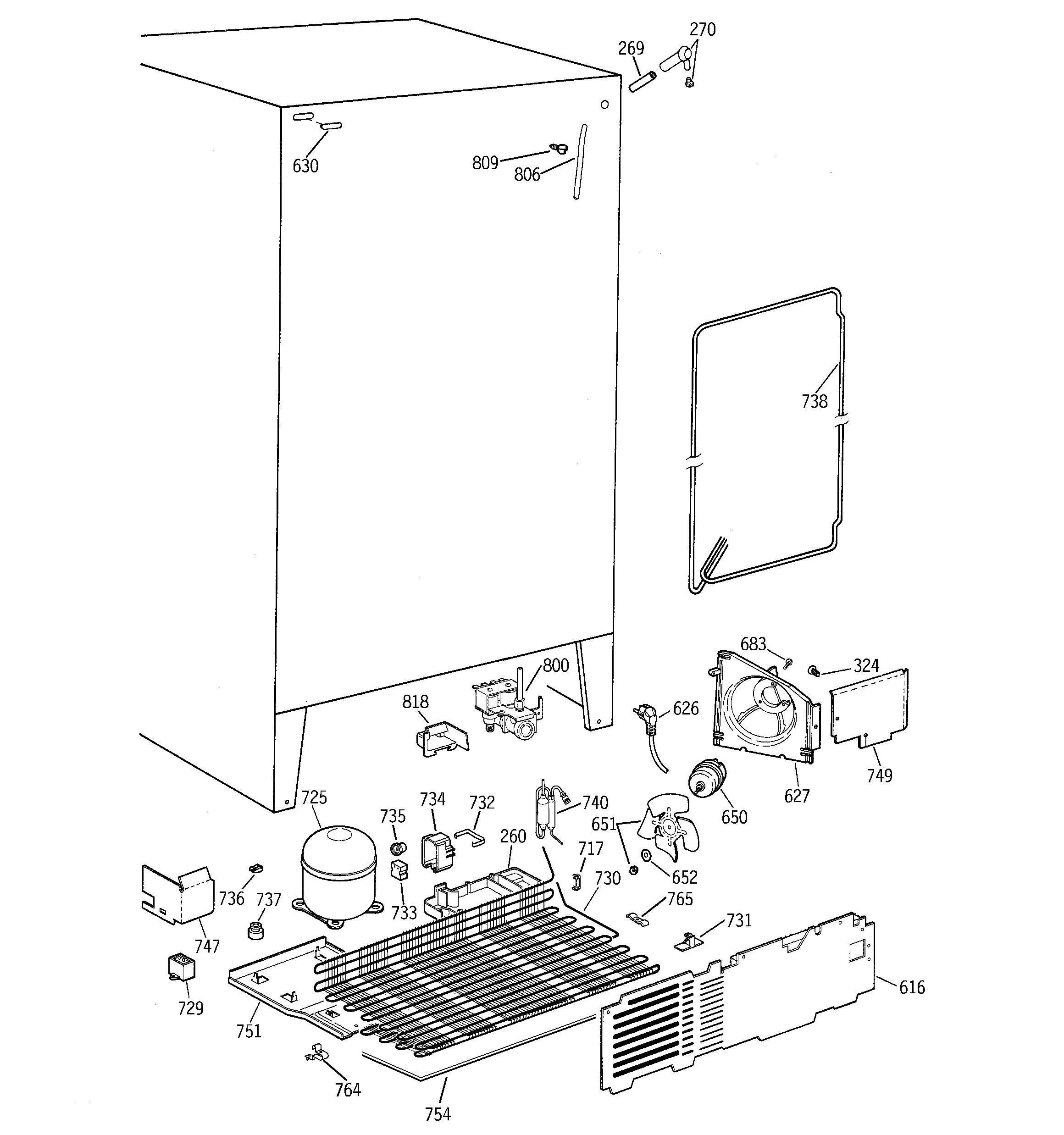 GE TFT26JWDAAA unit parts diagram