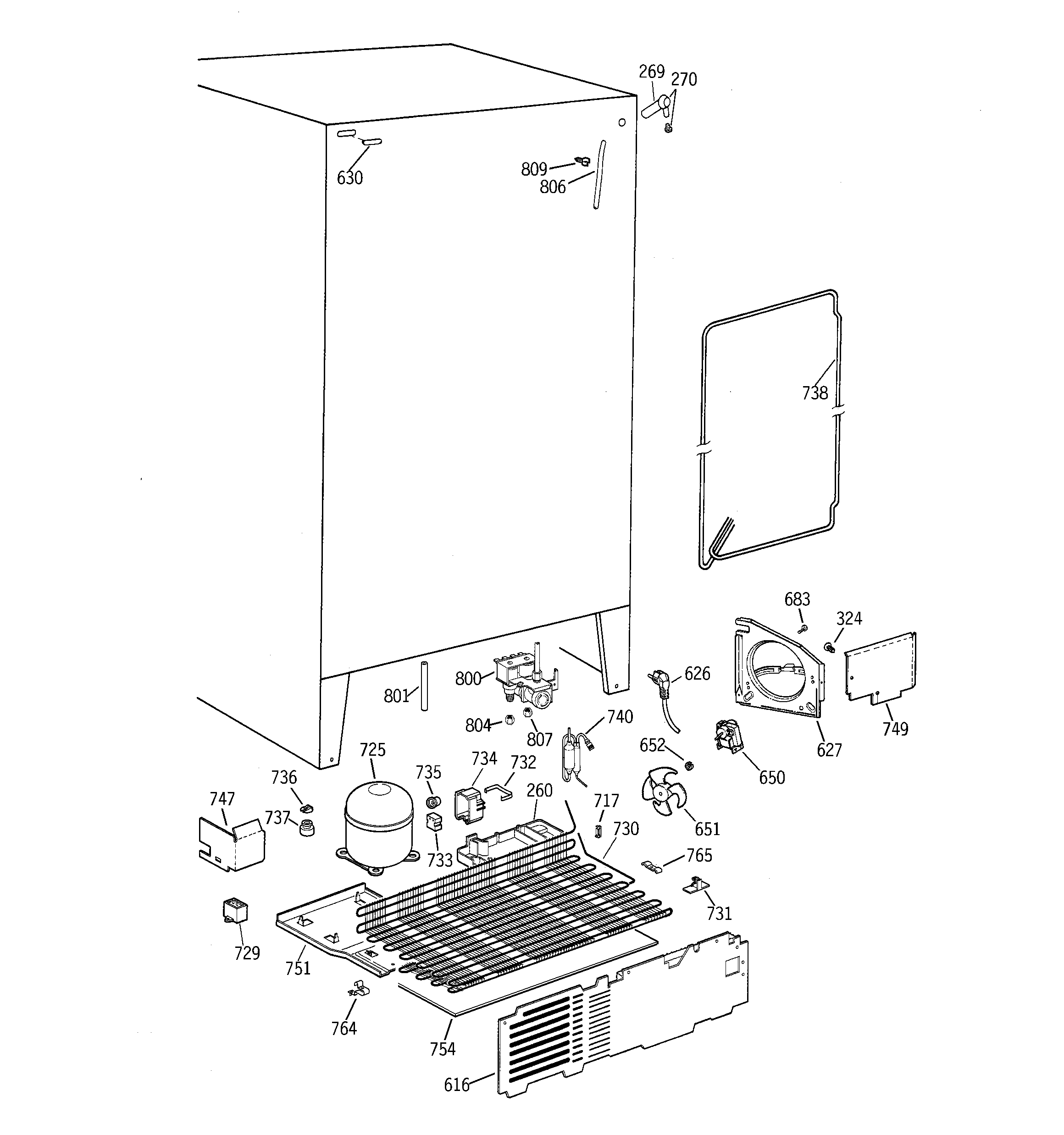 GE TFG26PRDAWW unit parts diagram