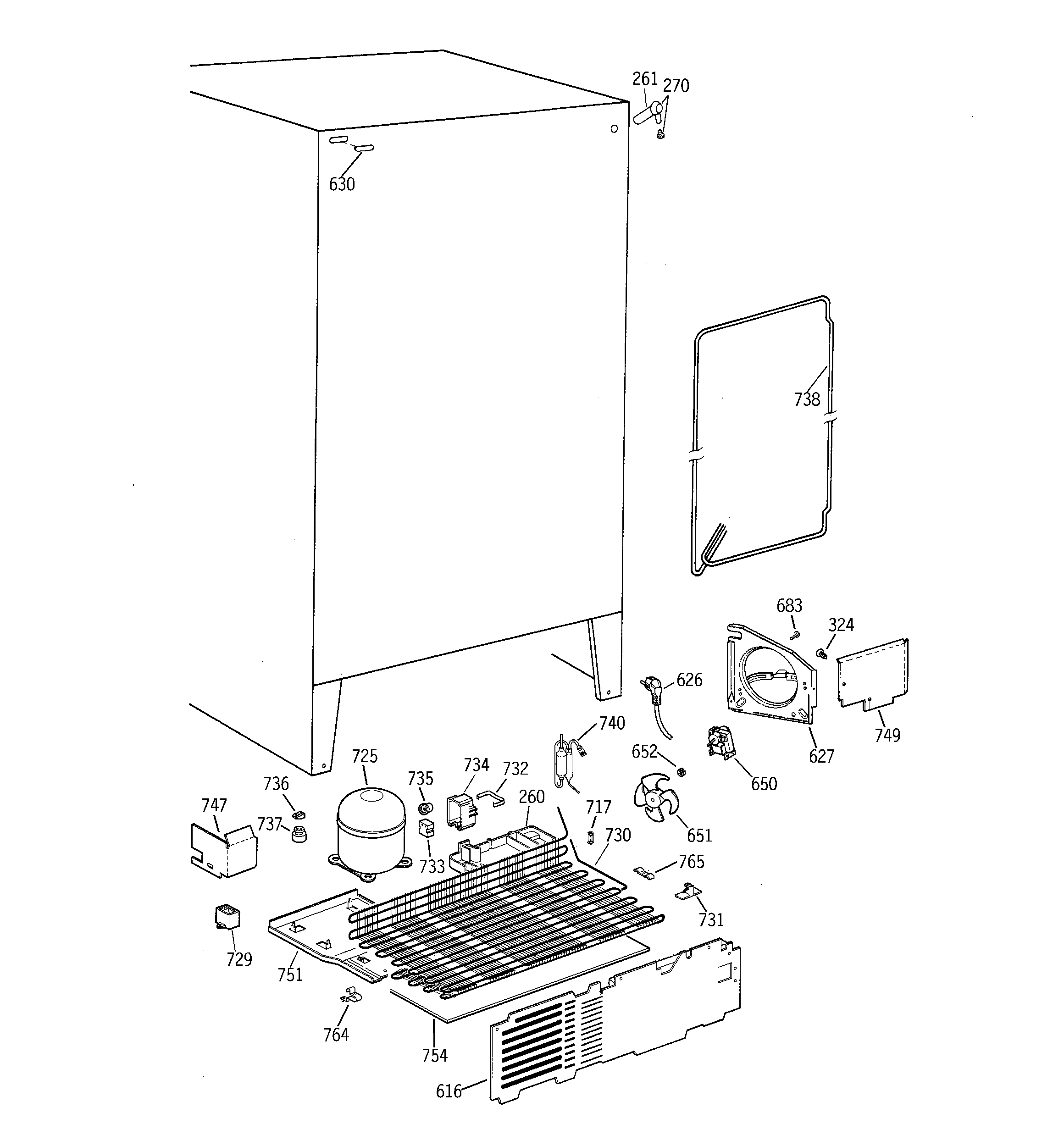 GE TFG25PADAWW unit parts diagram