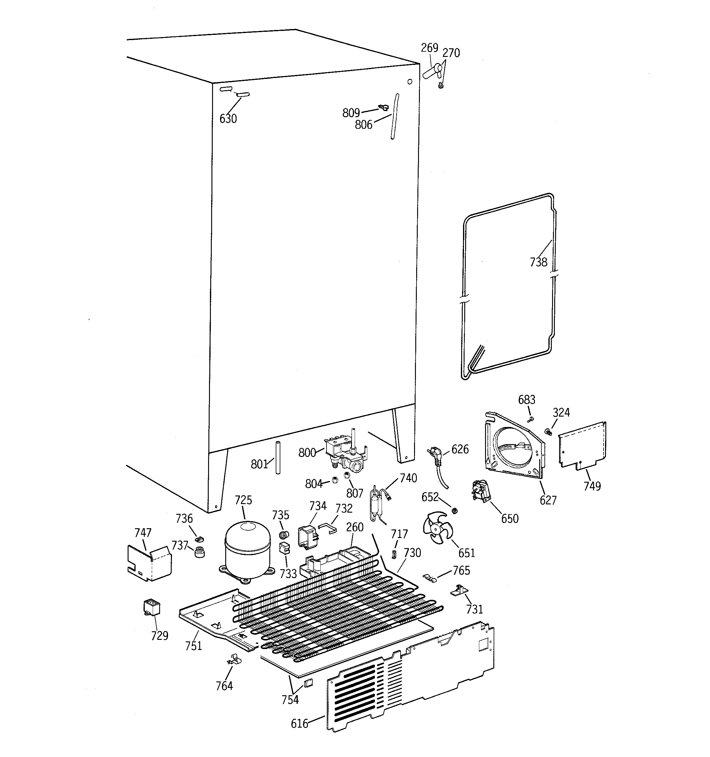 GE TFG26PEDAWH unit parts diagram