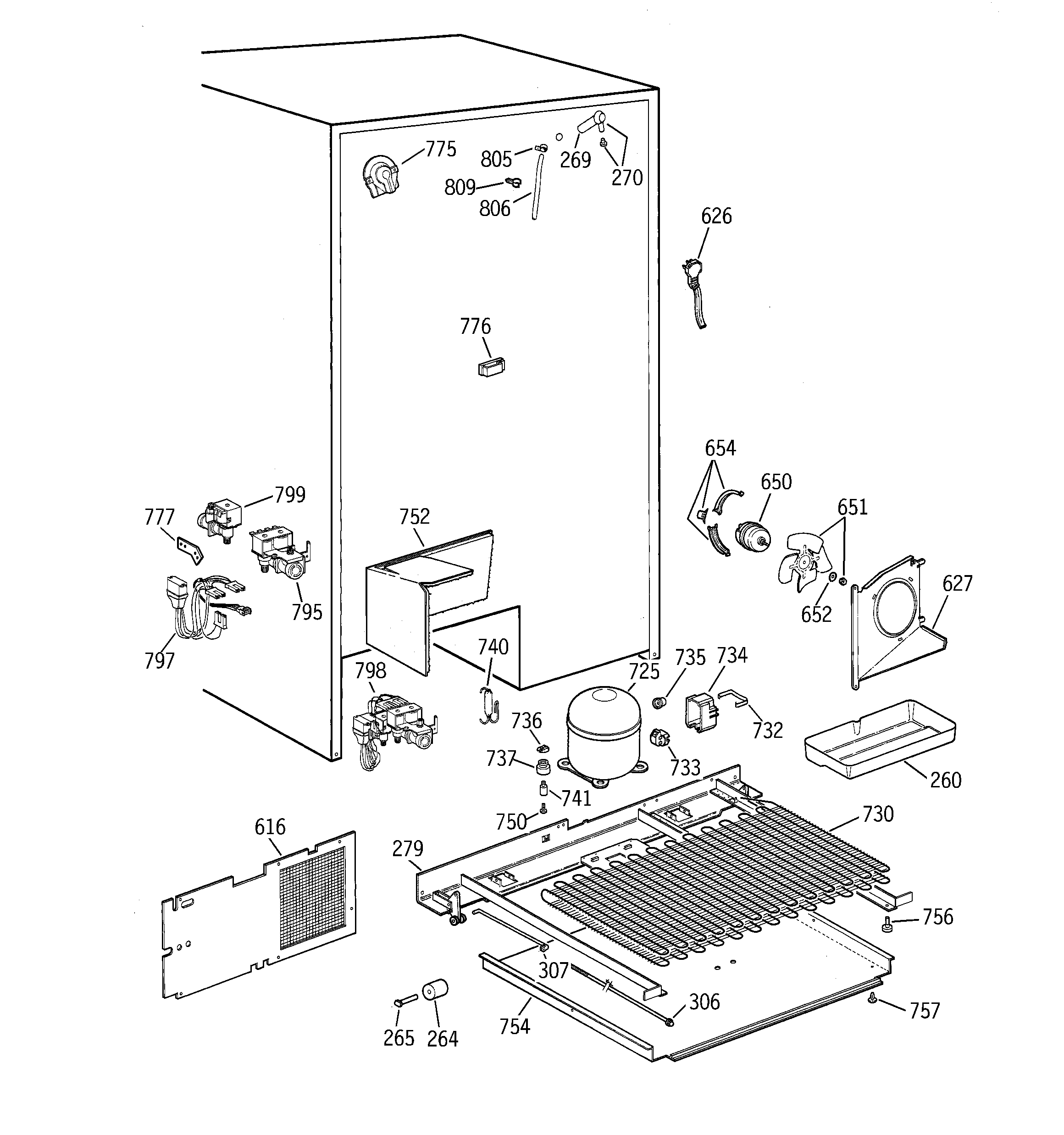 GE TPX24BPBJBB unit parts diagram