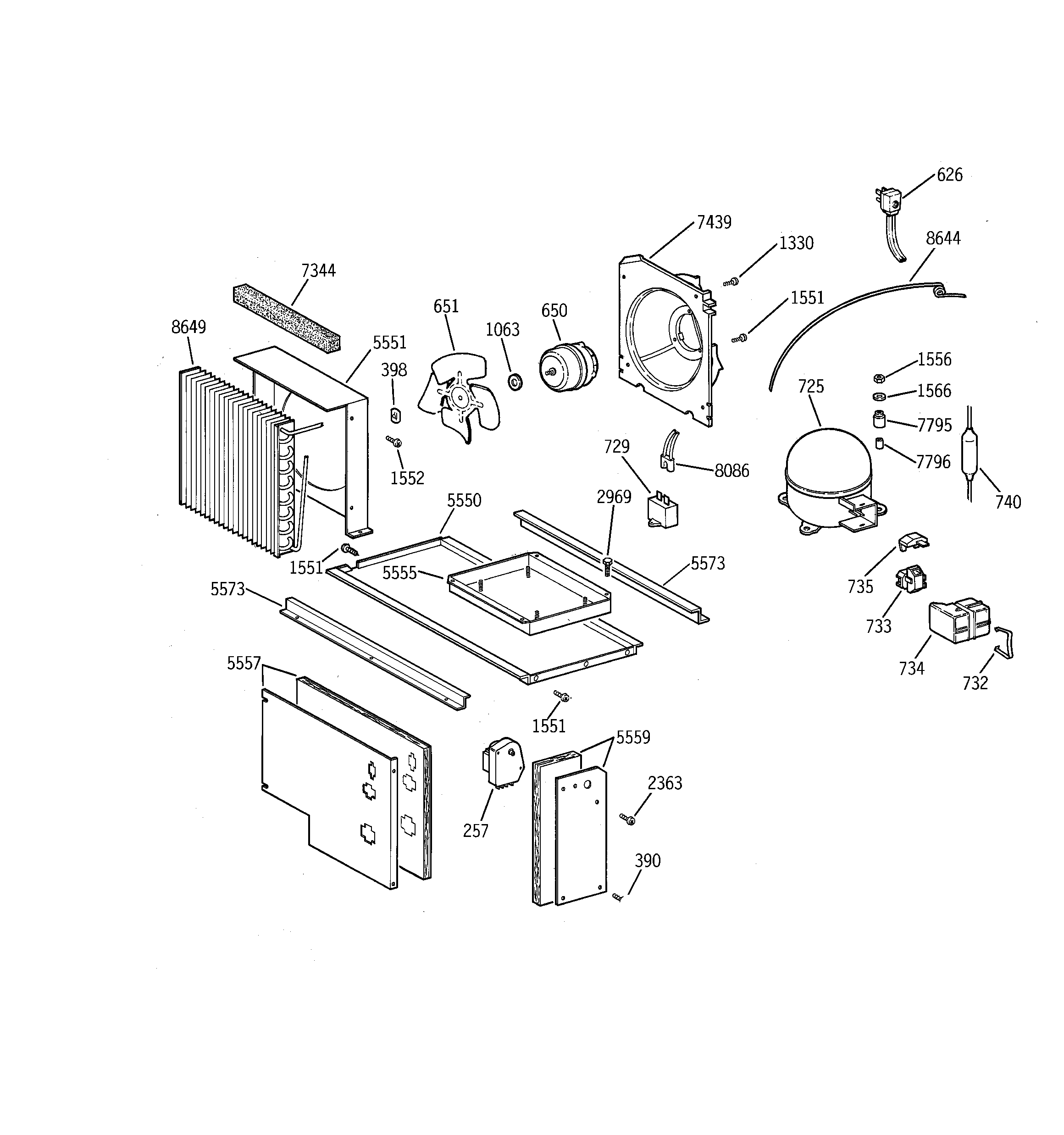 GE ZISB36DCA unit parts diagram