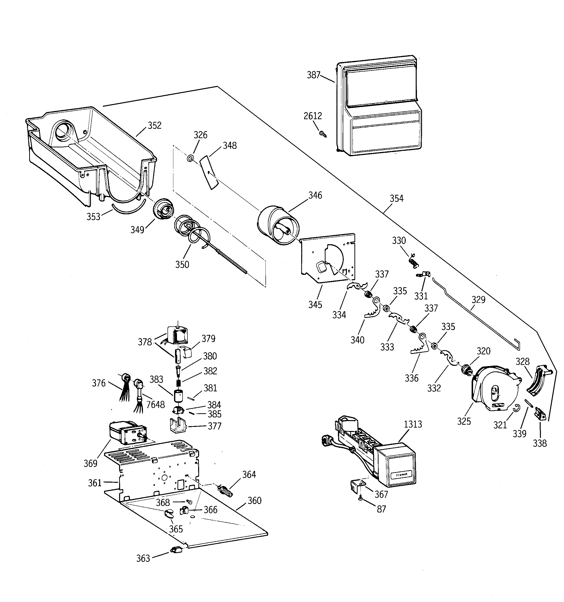 GE ZISS48DCASS ice bucket assembly diagram