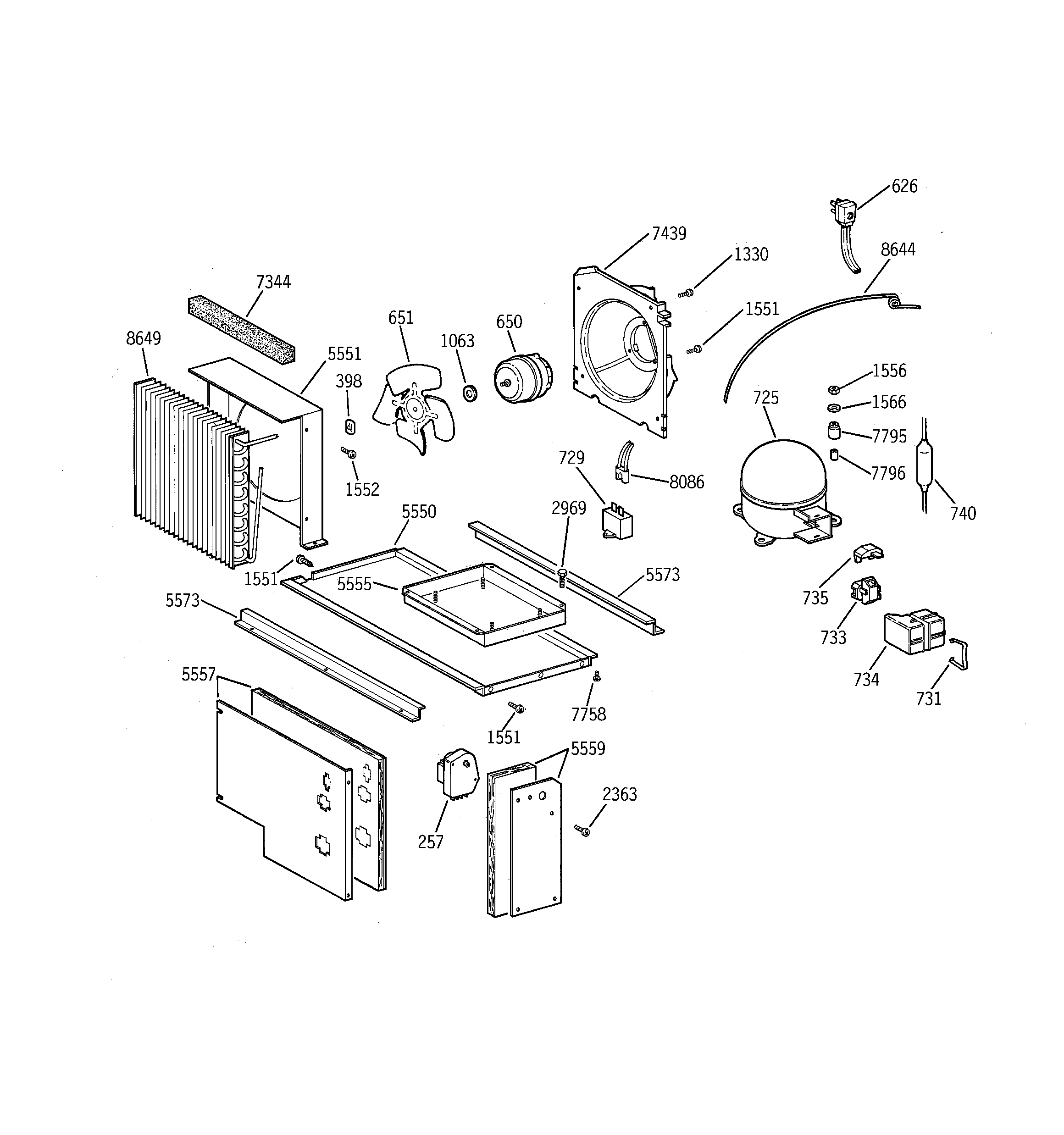 GE ZISS48DCASS unit parts diagram
