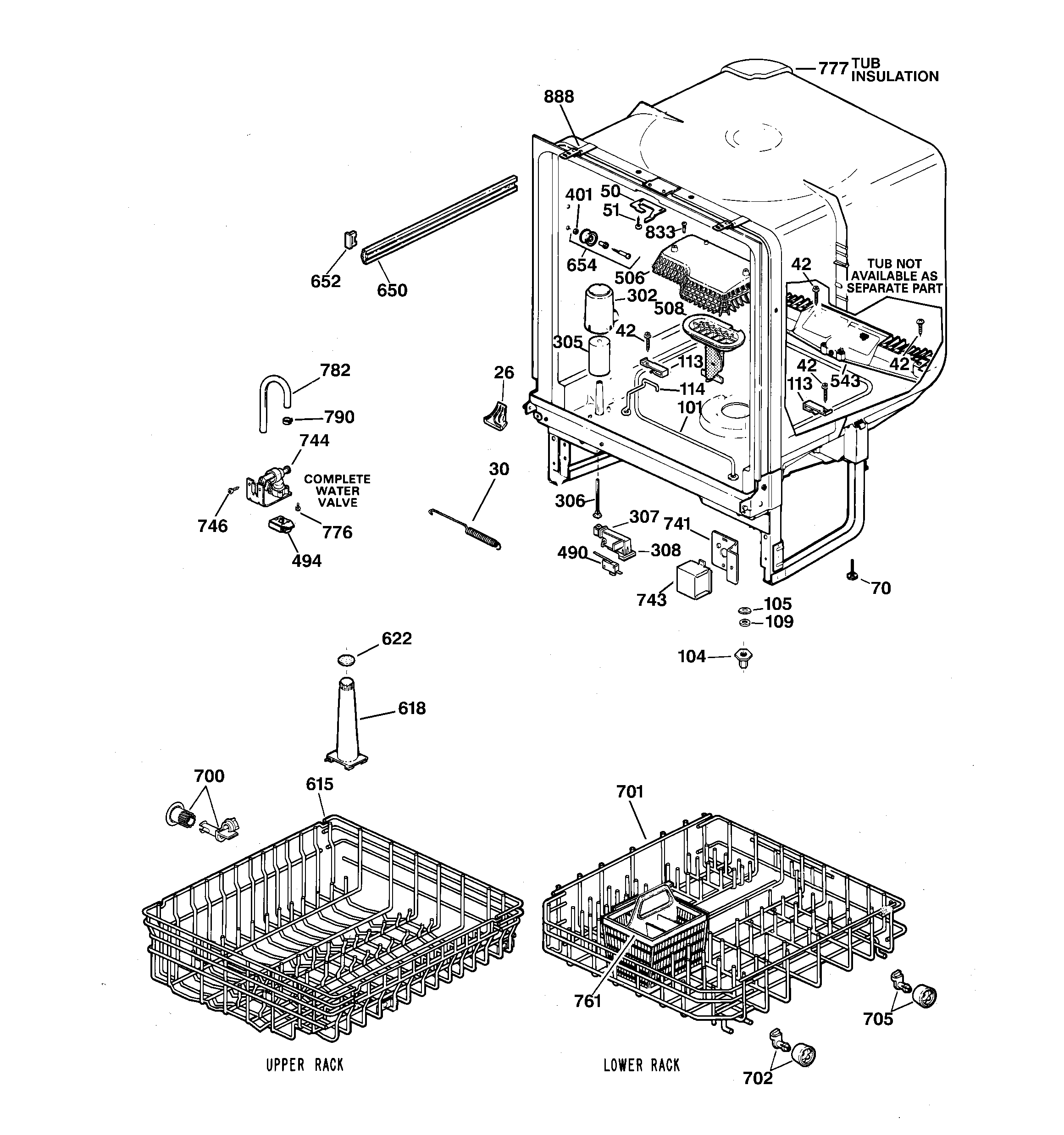 GE GSD3620Z07BB body parts diagram