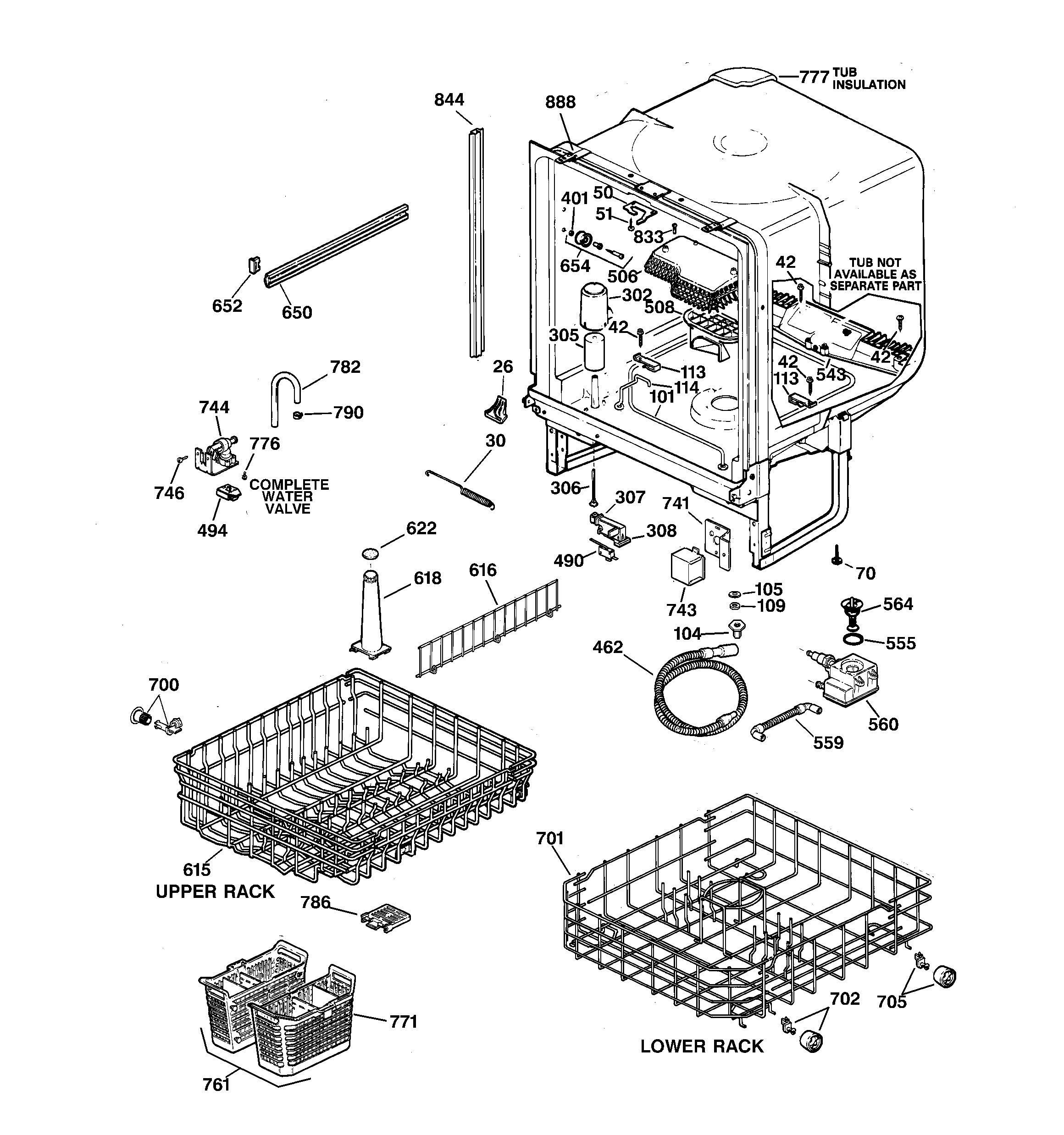 GE GSD4020Z07BB body parts diagram