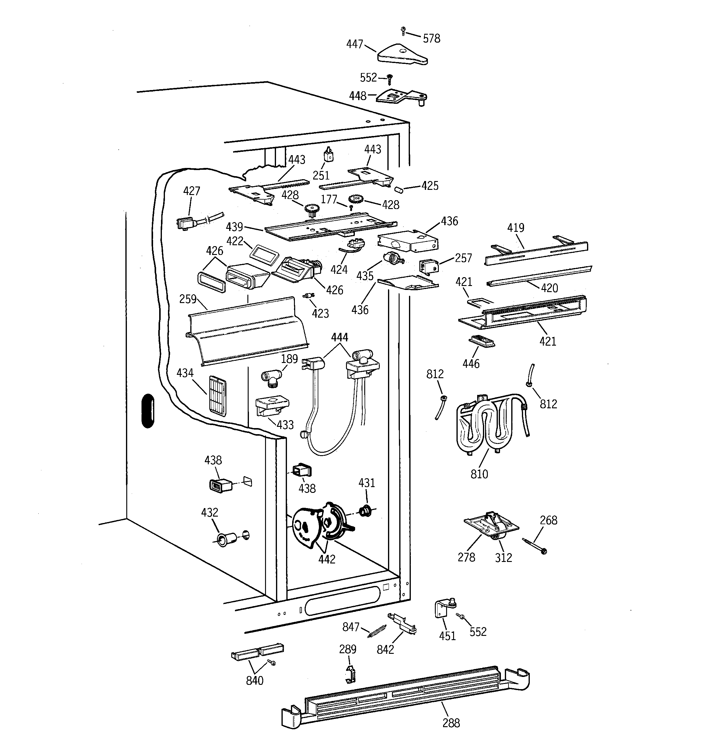 GE TPX24PRBJWW fresh food section diagram