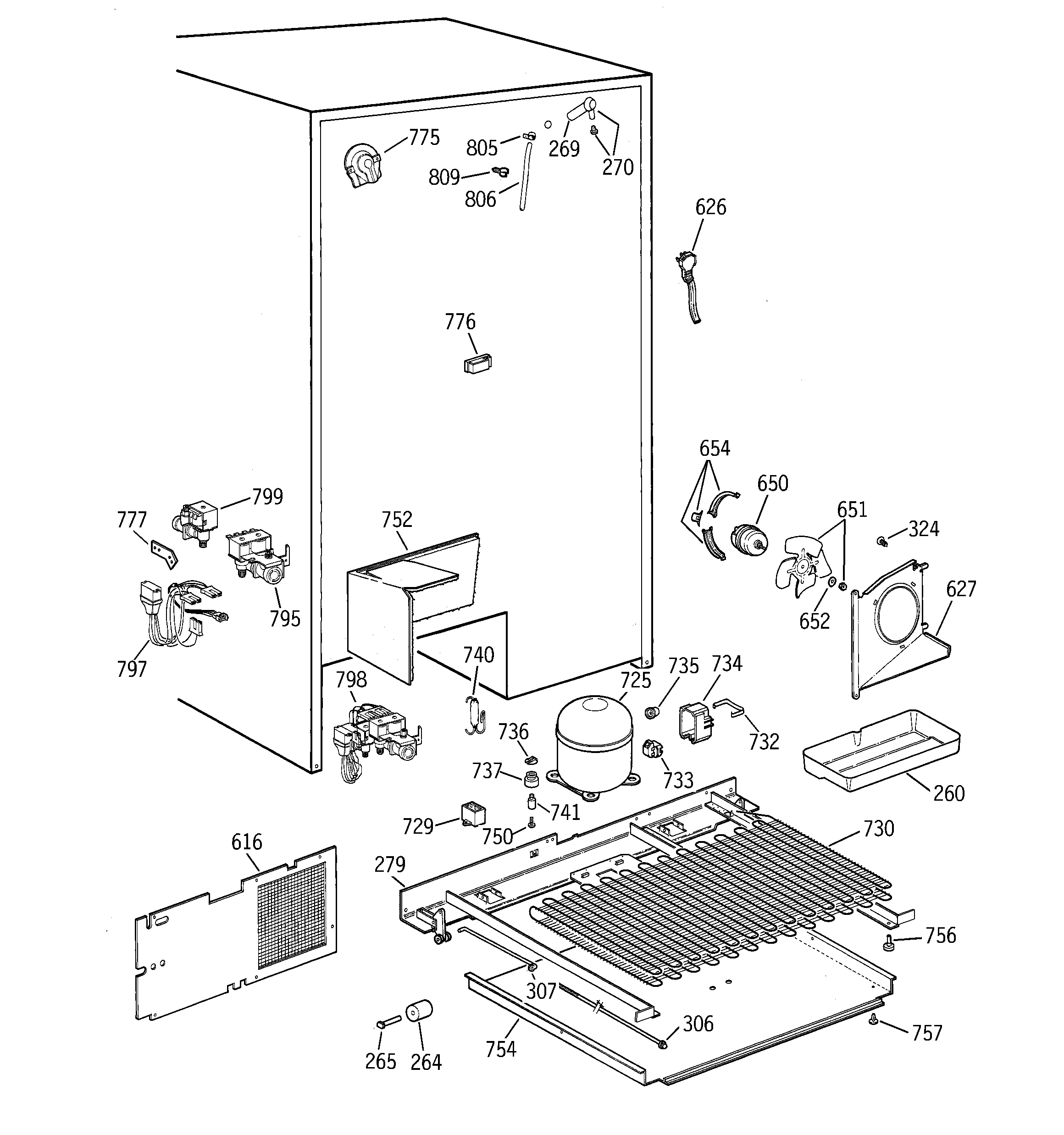 GE TPX24PPBGCC unit parts diagram