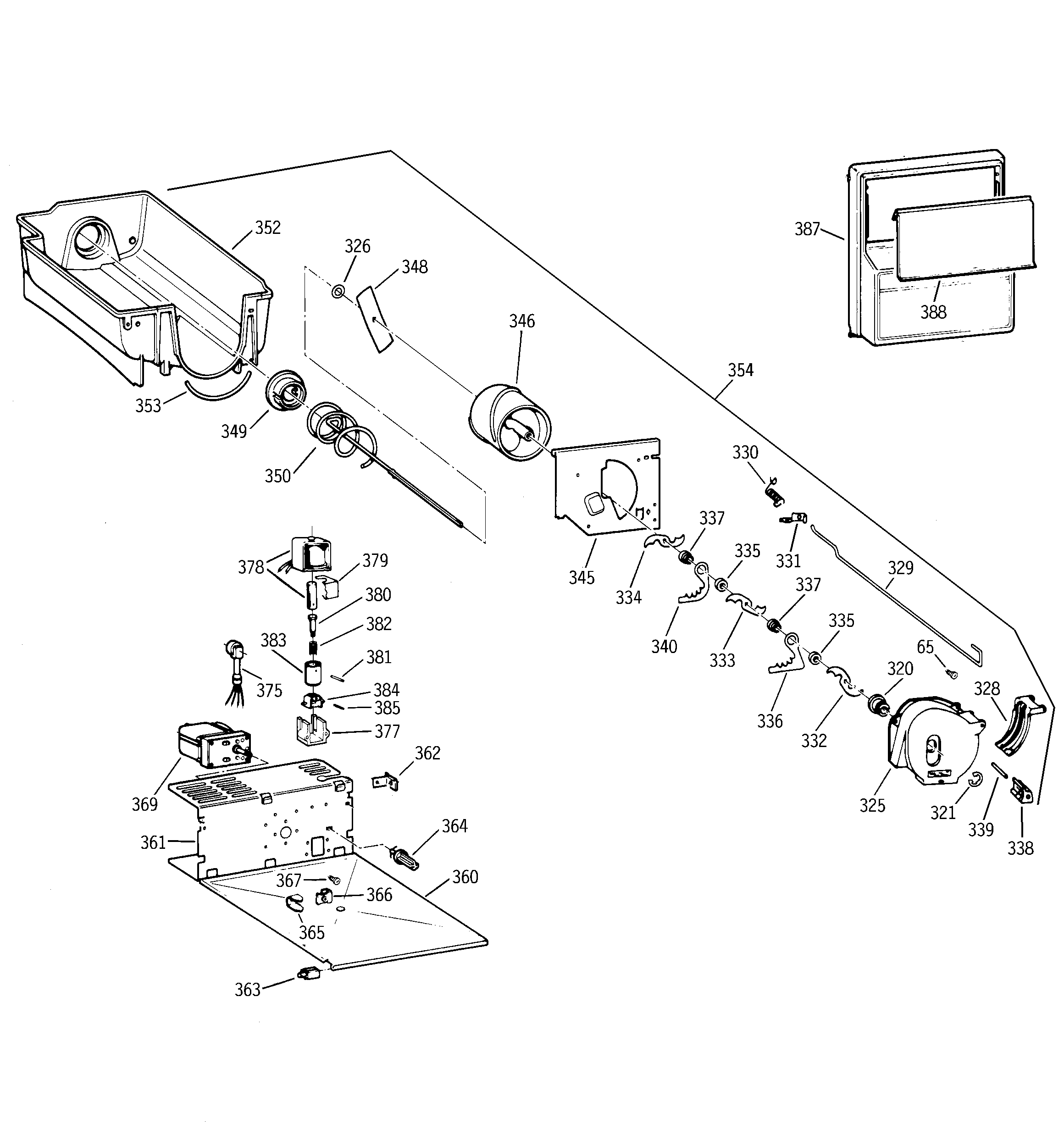 GE TFX22GRBGWW ice bucket diagram