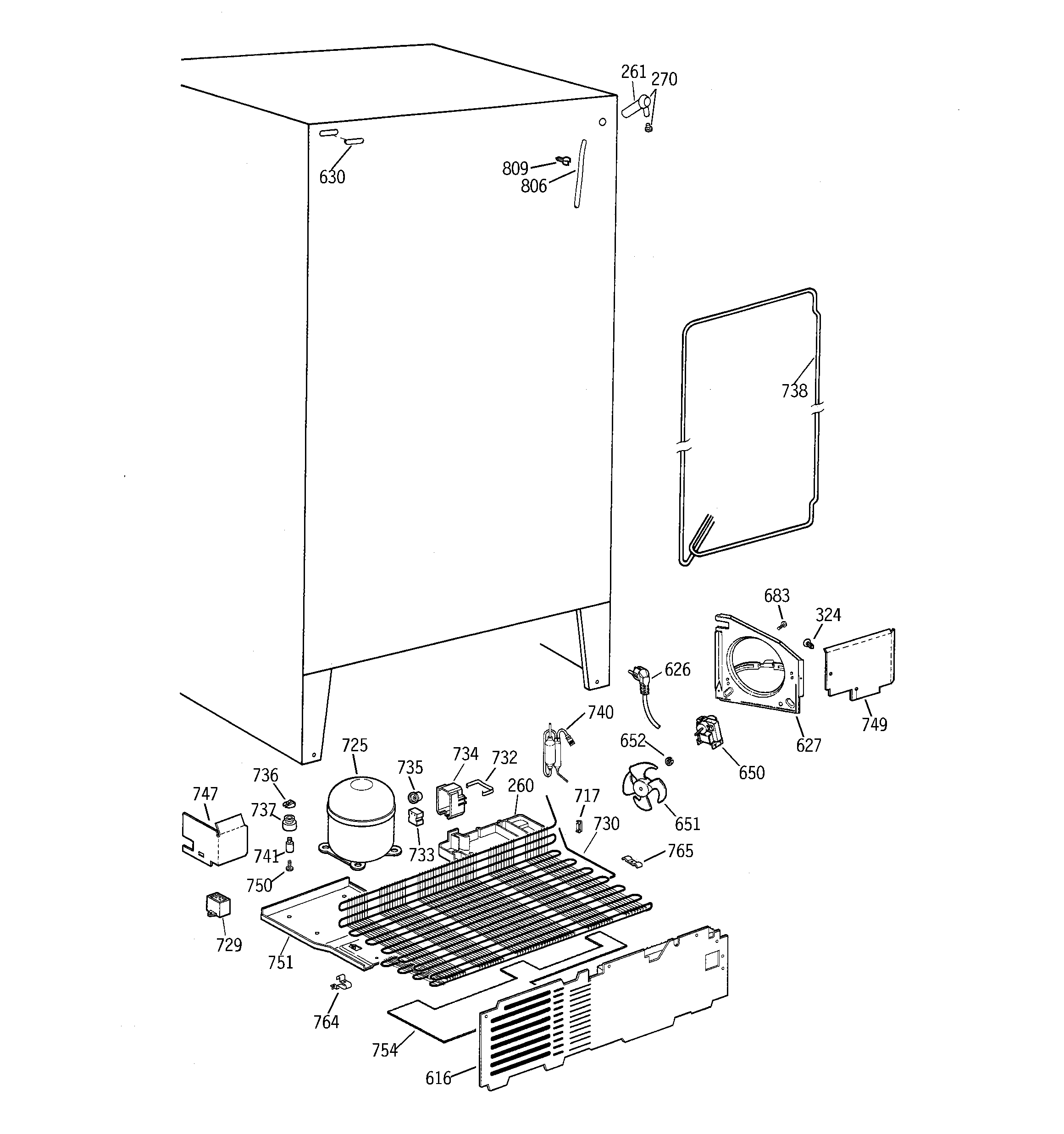 GE TFX20SABGAA unit parts diagram