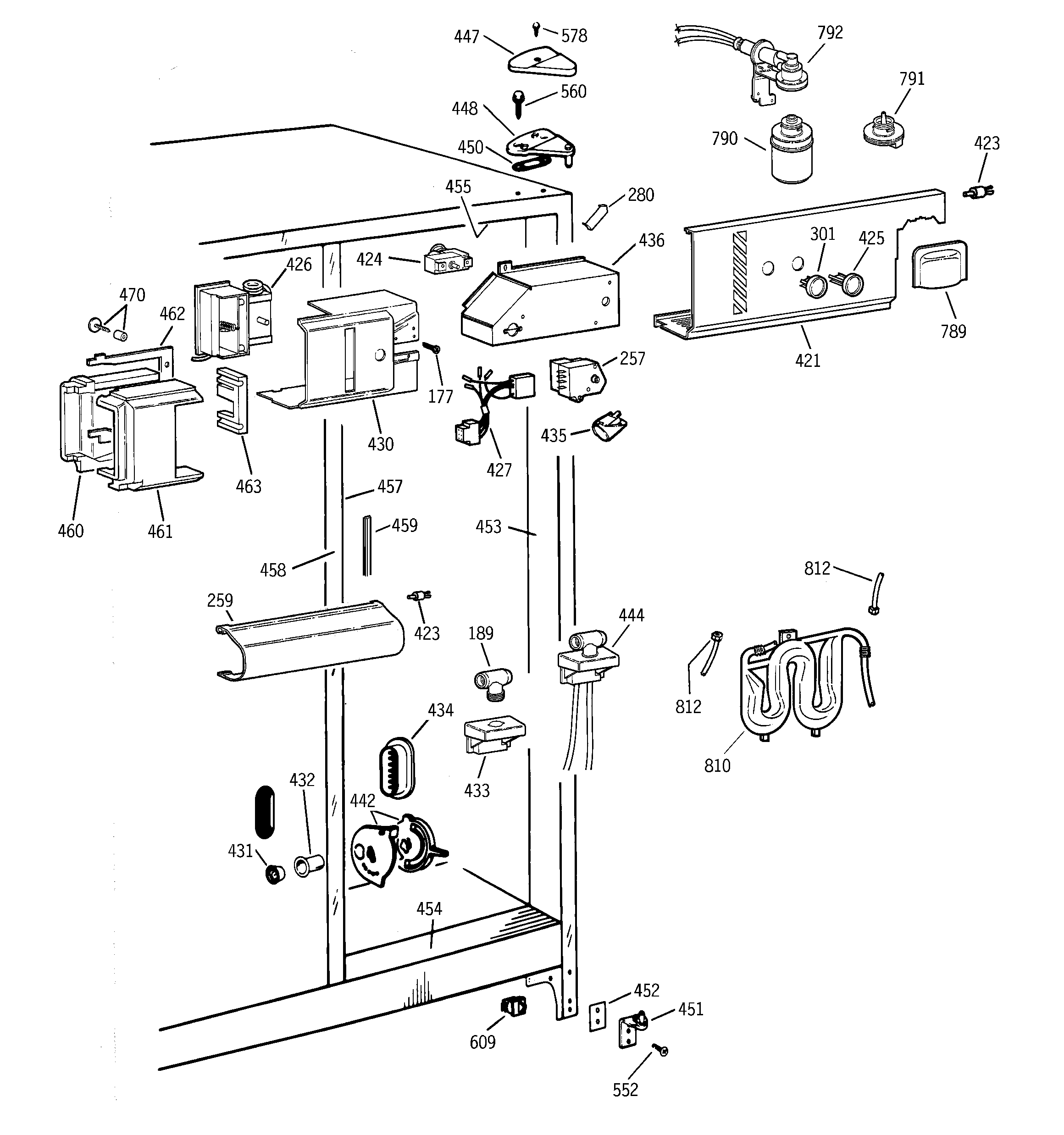GE TFX22PPBGBB fresh food section diagram