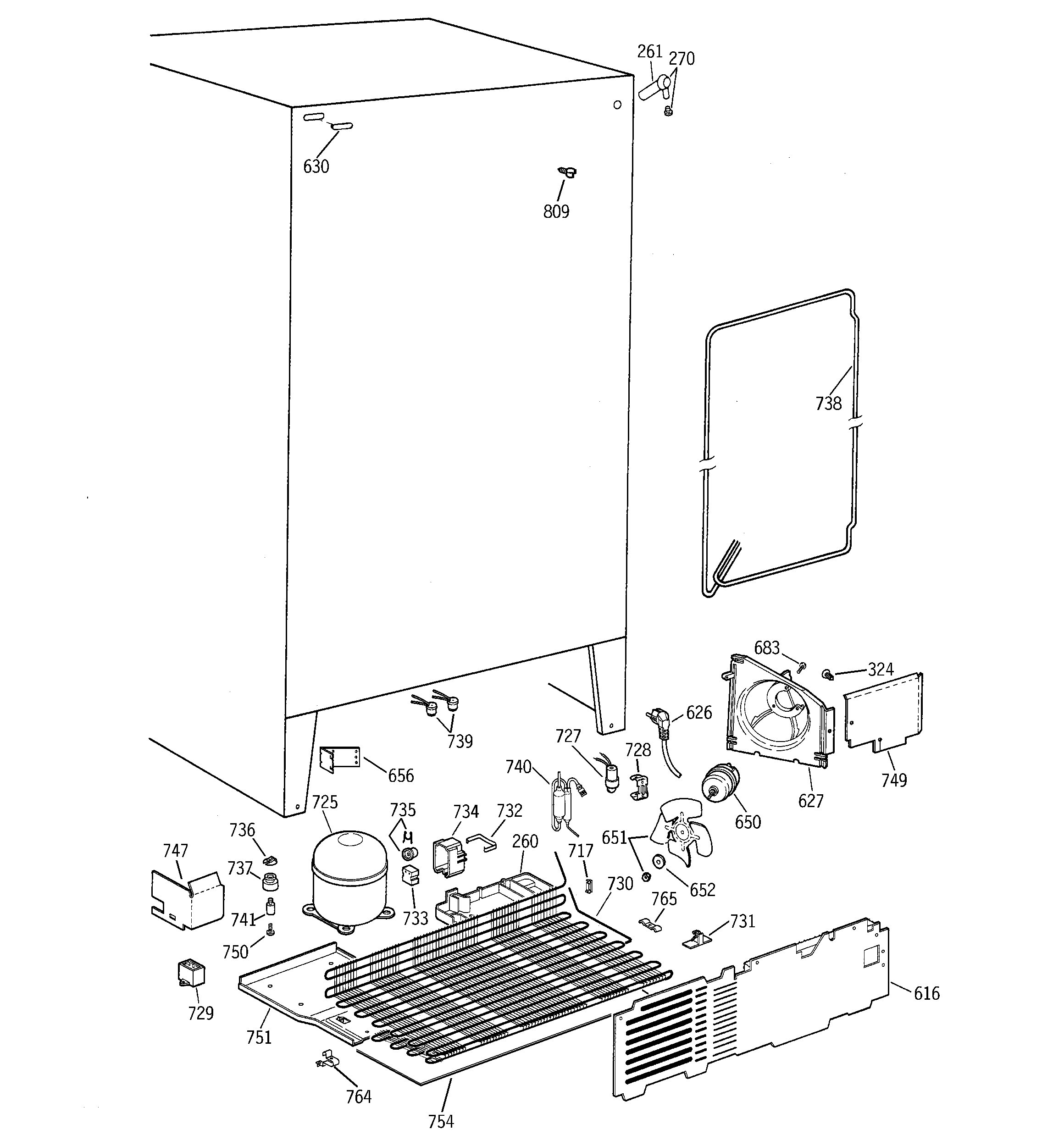 GE TFJ22JABGAA unit parts diagram