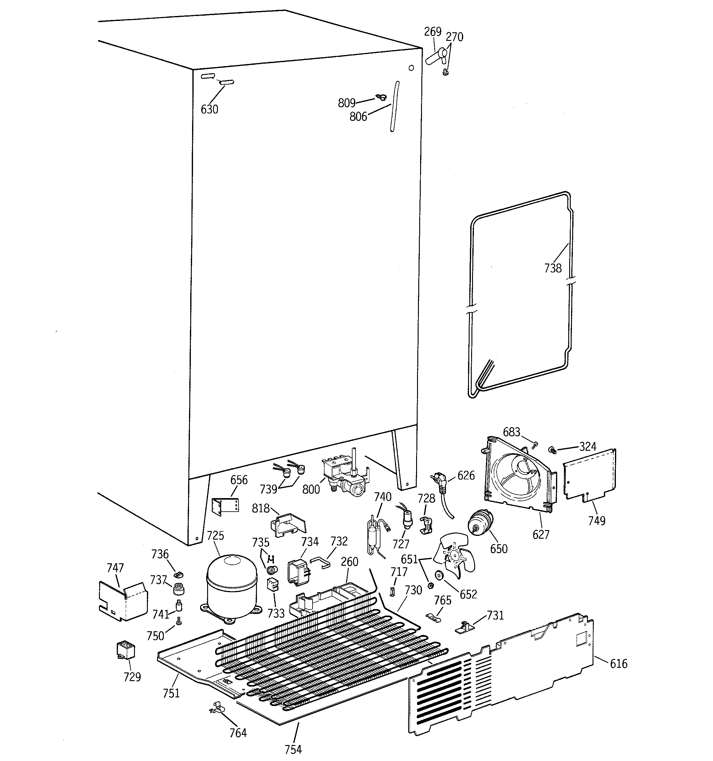GE TFJ22PRBGWW unit parts diagram