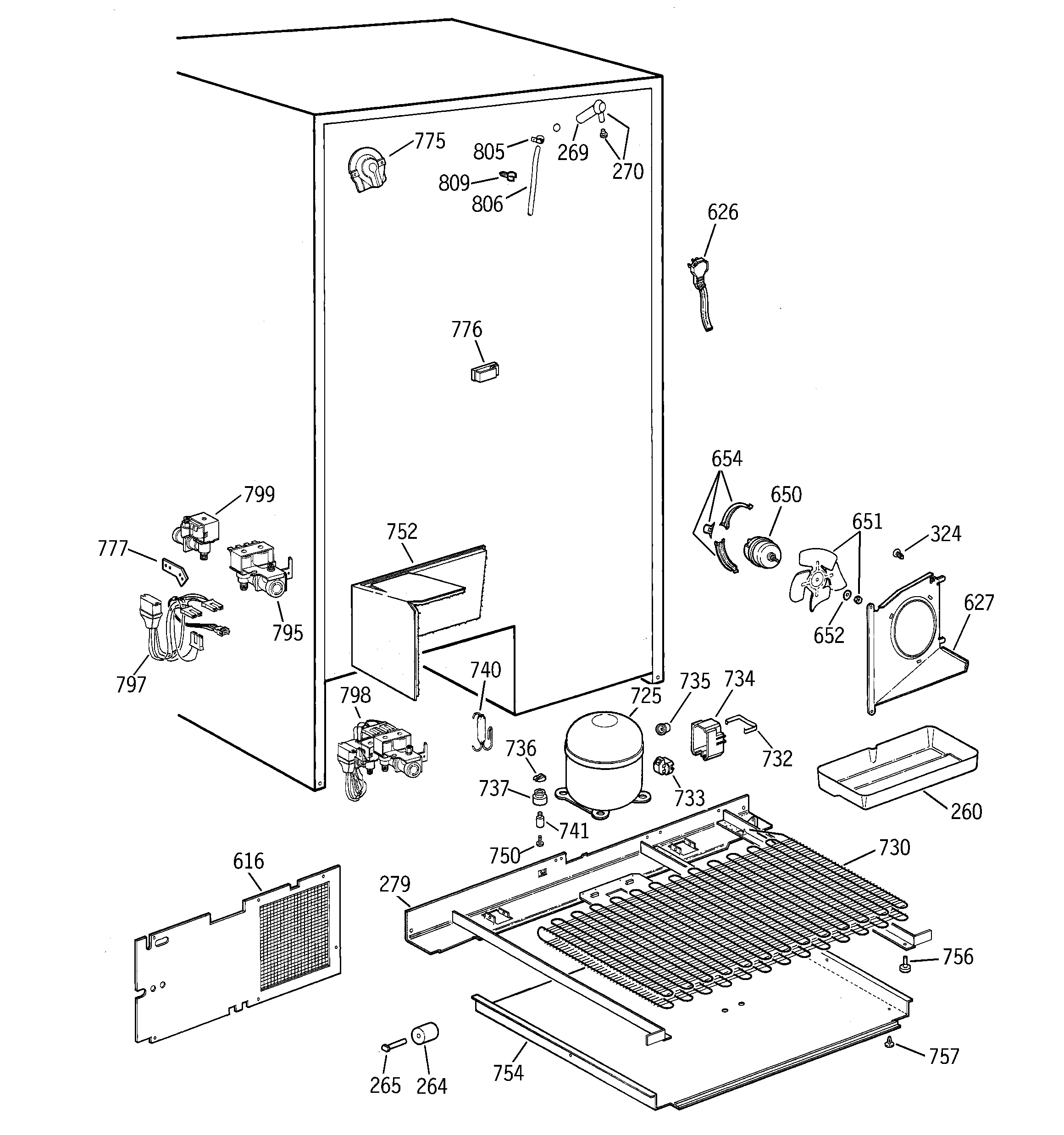 GE TFX30PPBGAA unit parts diagram