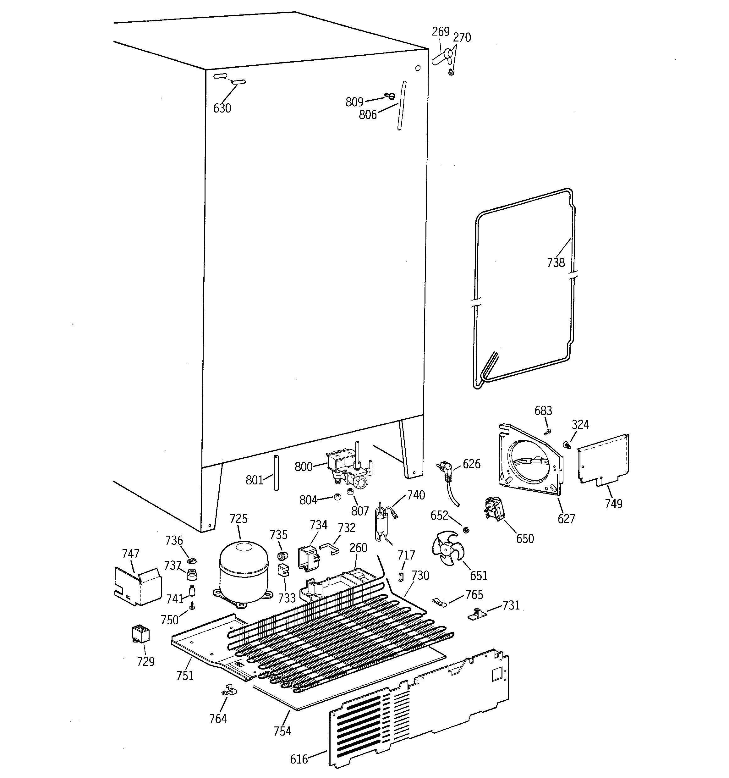 GE TFG22JRBGWW unit parts diagram