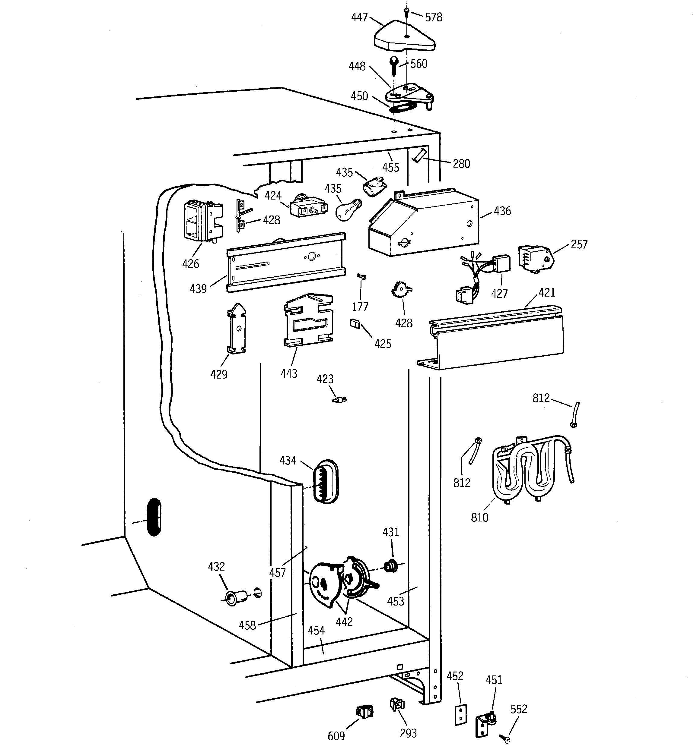 GE TFX25KRCGAA fresh food section diagram
