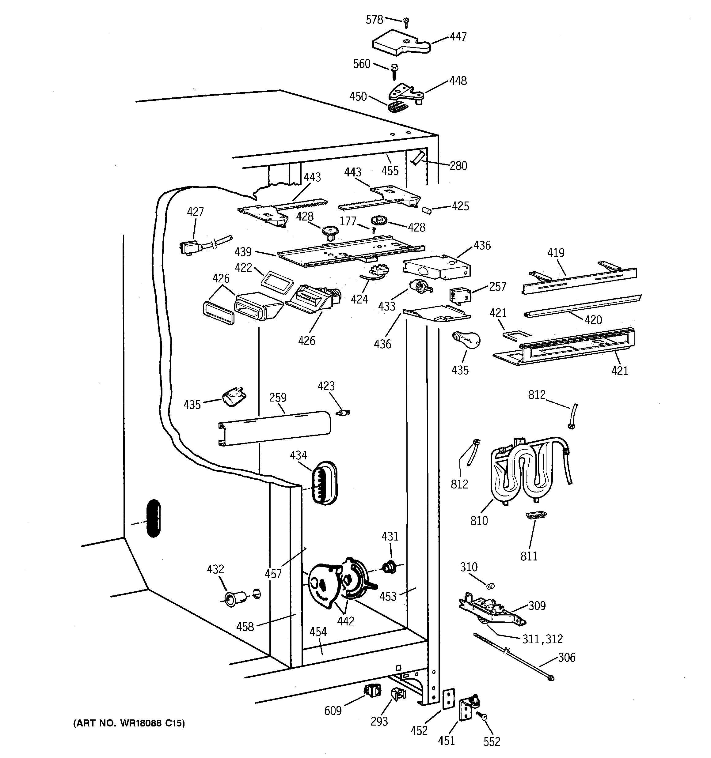 GE TPX21PRBGBB fresh food section diagram