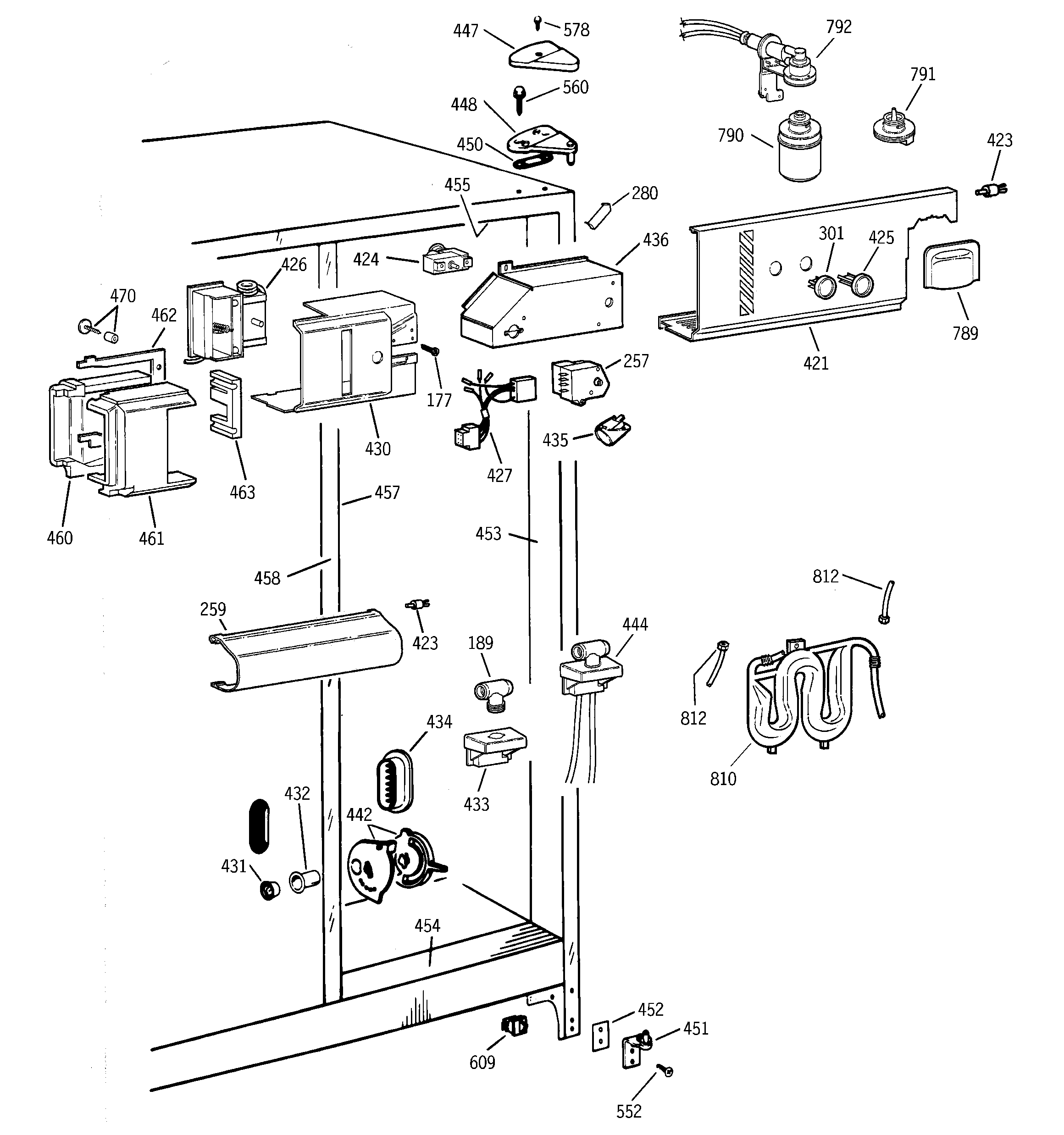 GE TFX25PPBGBB fresh food section diagram