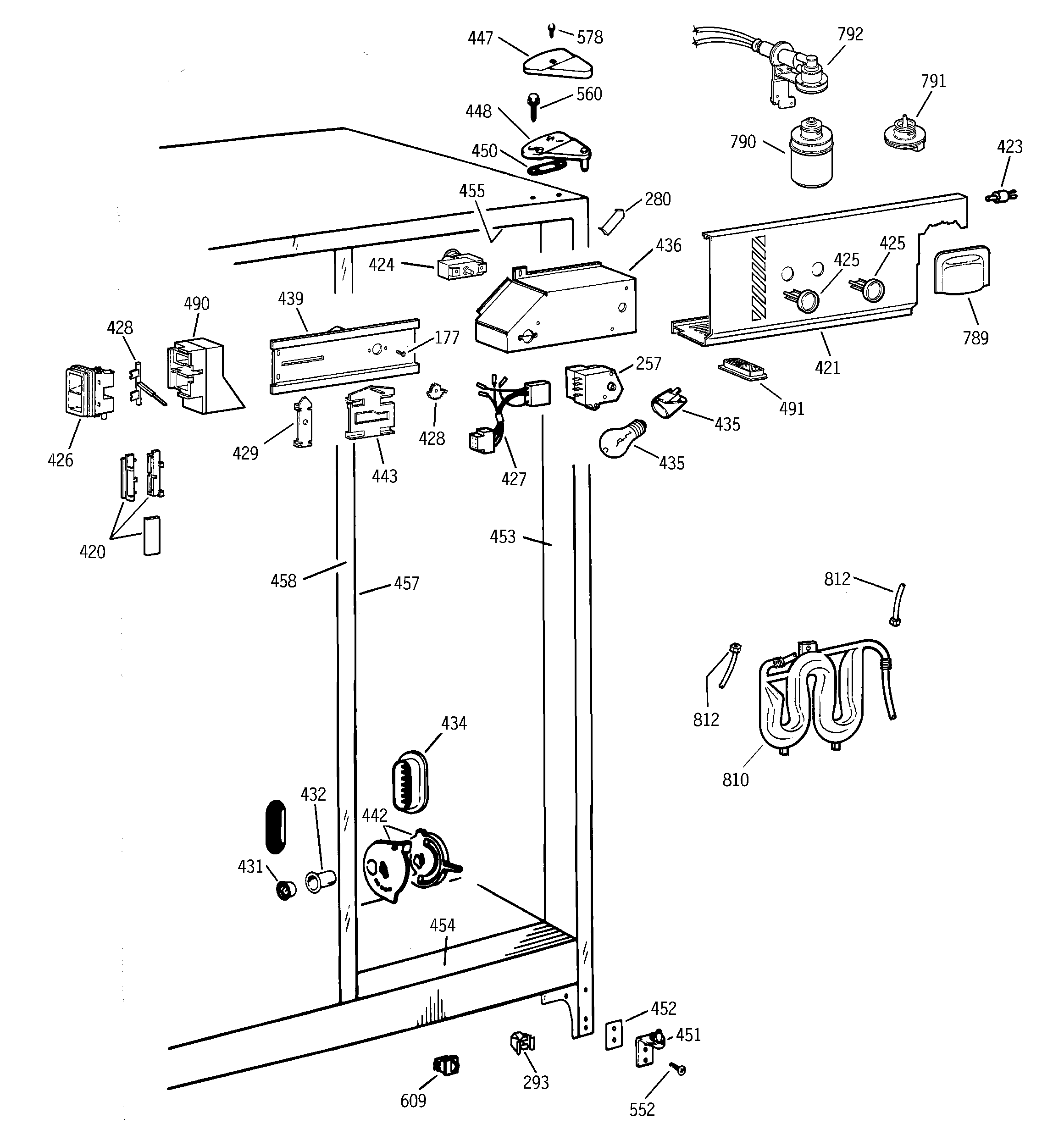 GE TFX25VPBGAA fresh food section diagram