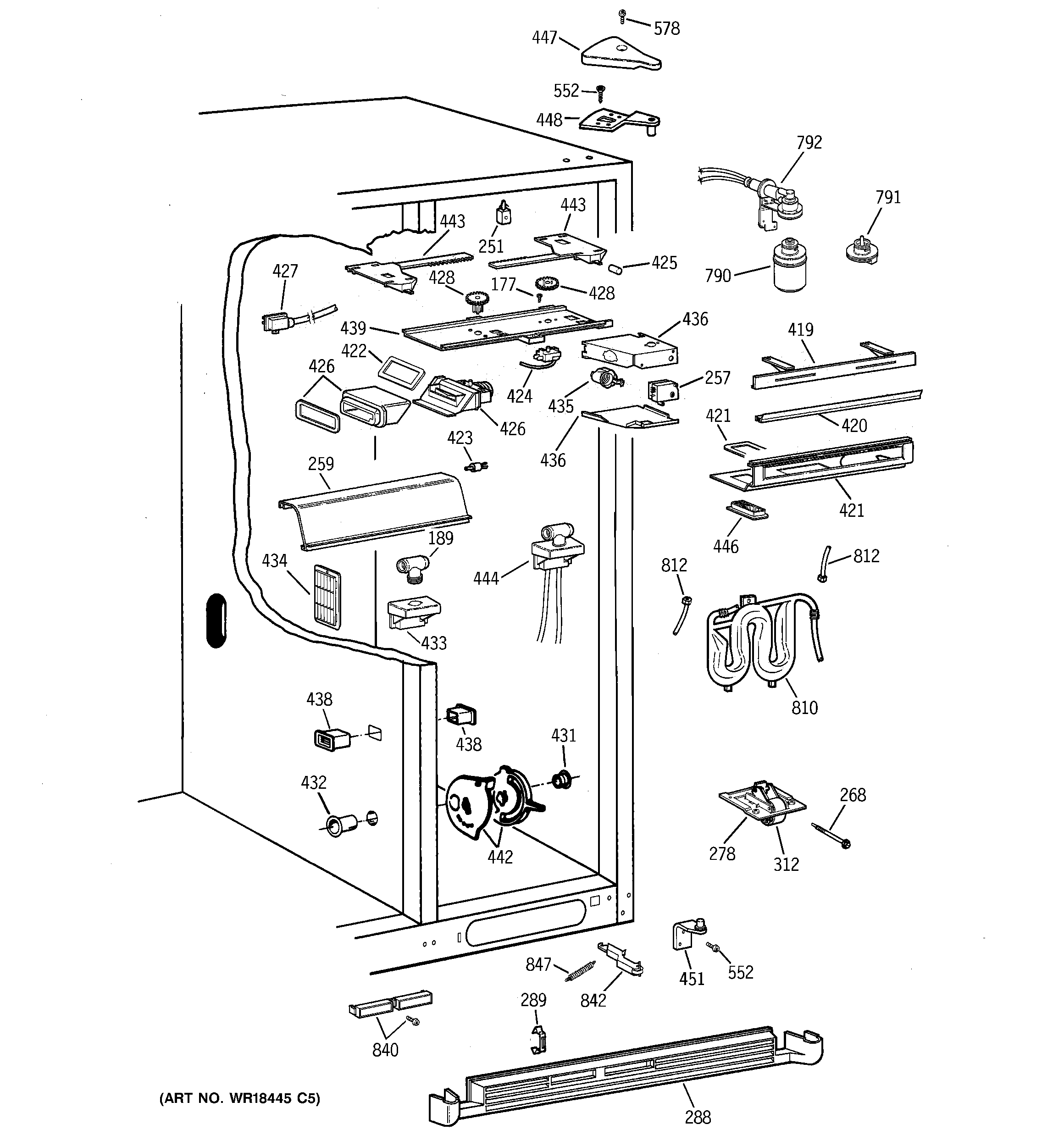 GE TPX24BPBGWW fresh food section diagram