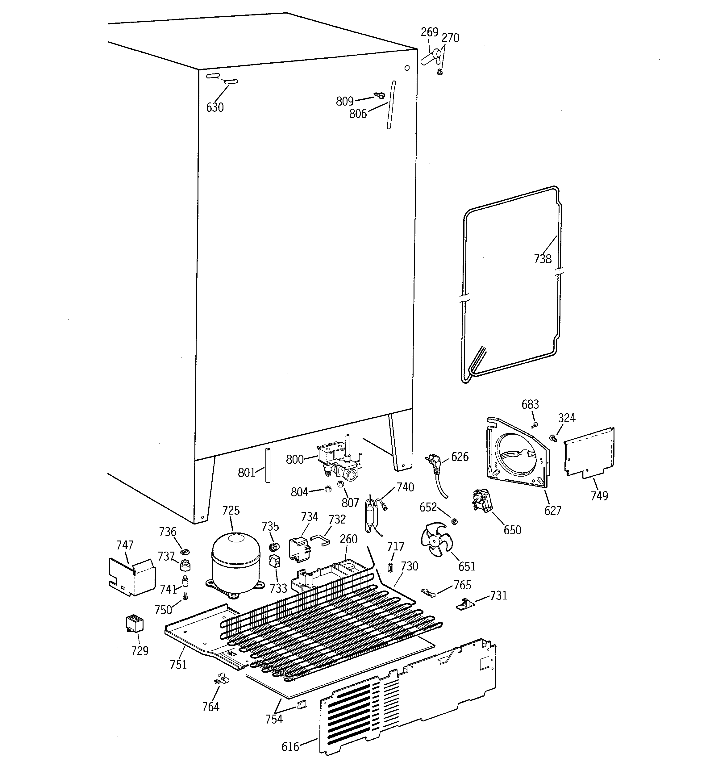 GE TFZ22PRBGBB unit parts diagram