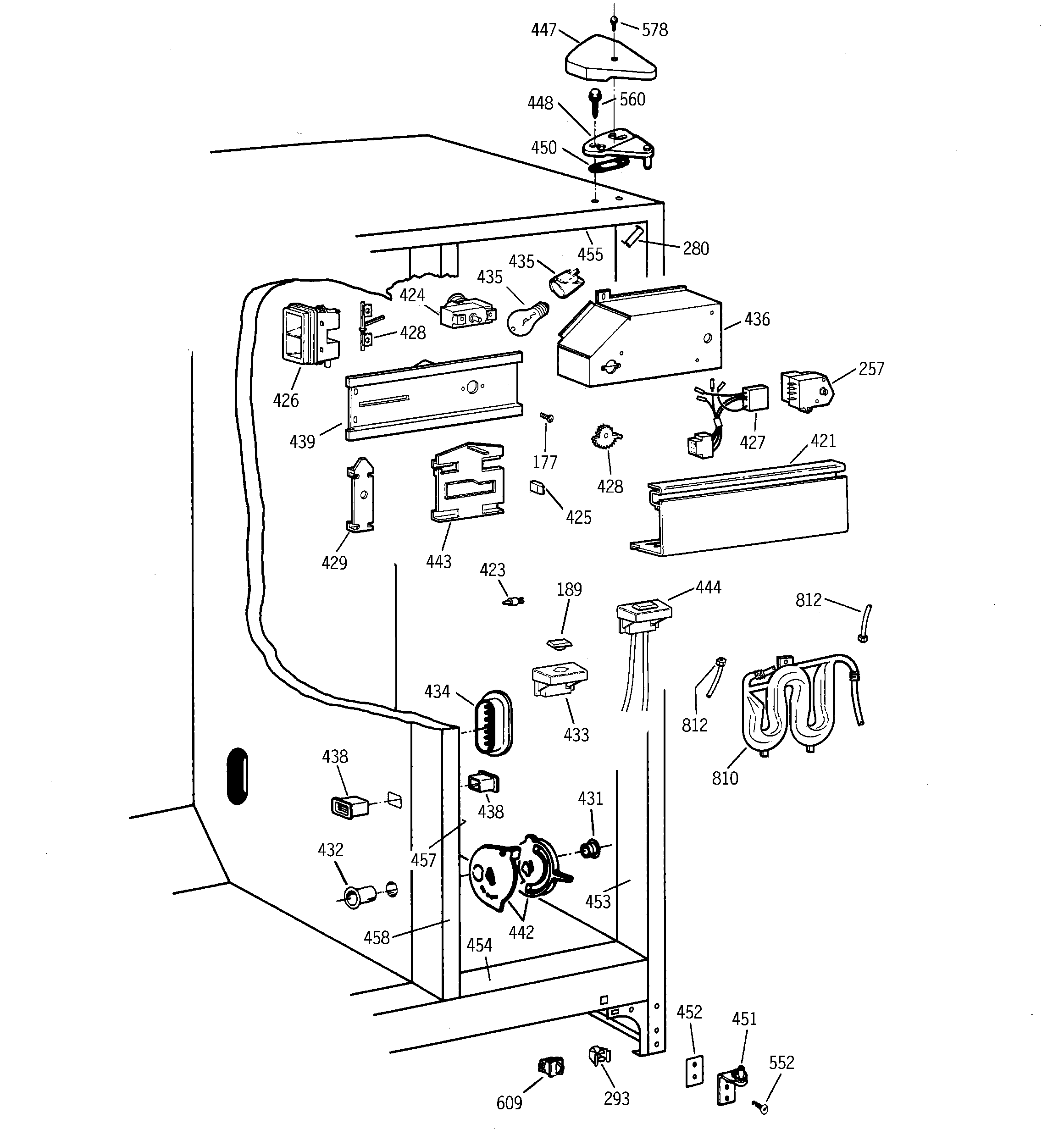 GE TFM25KRCGWW fresh food section diagram