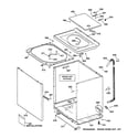 GE WBXR1090A0WW cabinet, cover & front panel diagram