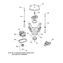 GE WBXR1090A0WW suspension, pump & drive components diagram