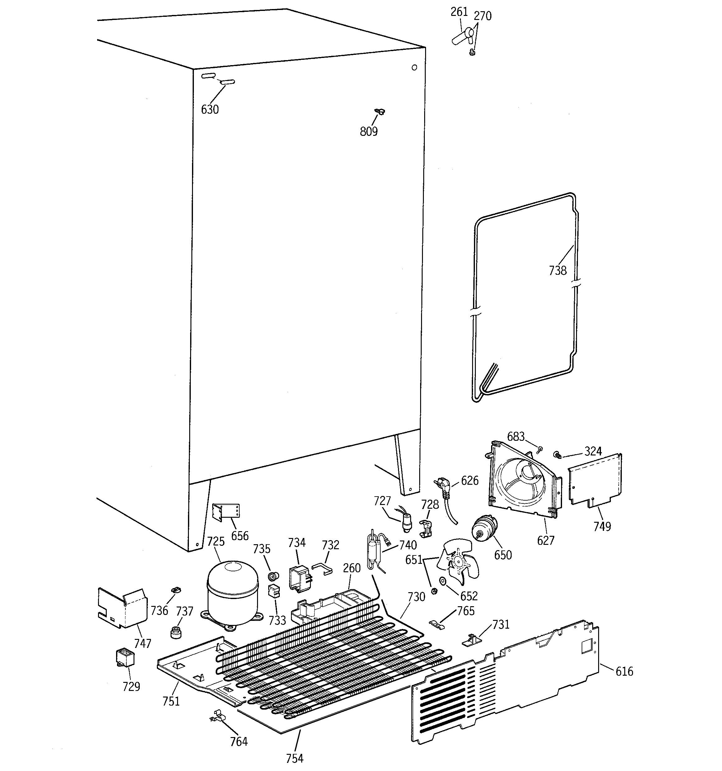 GE TFK25ZACGAA unit parts diagram