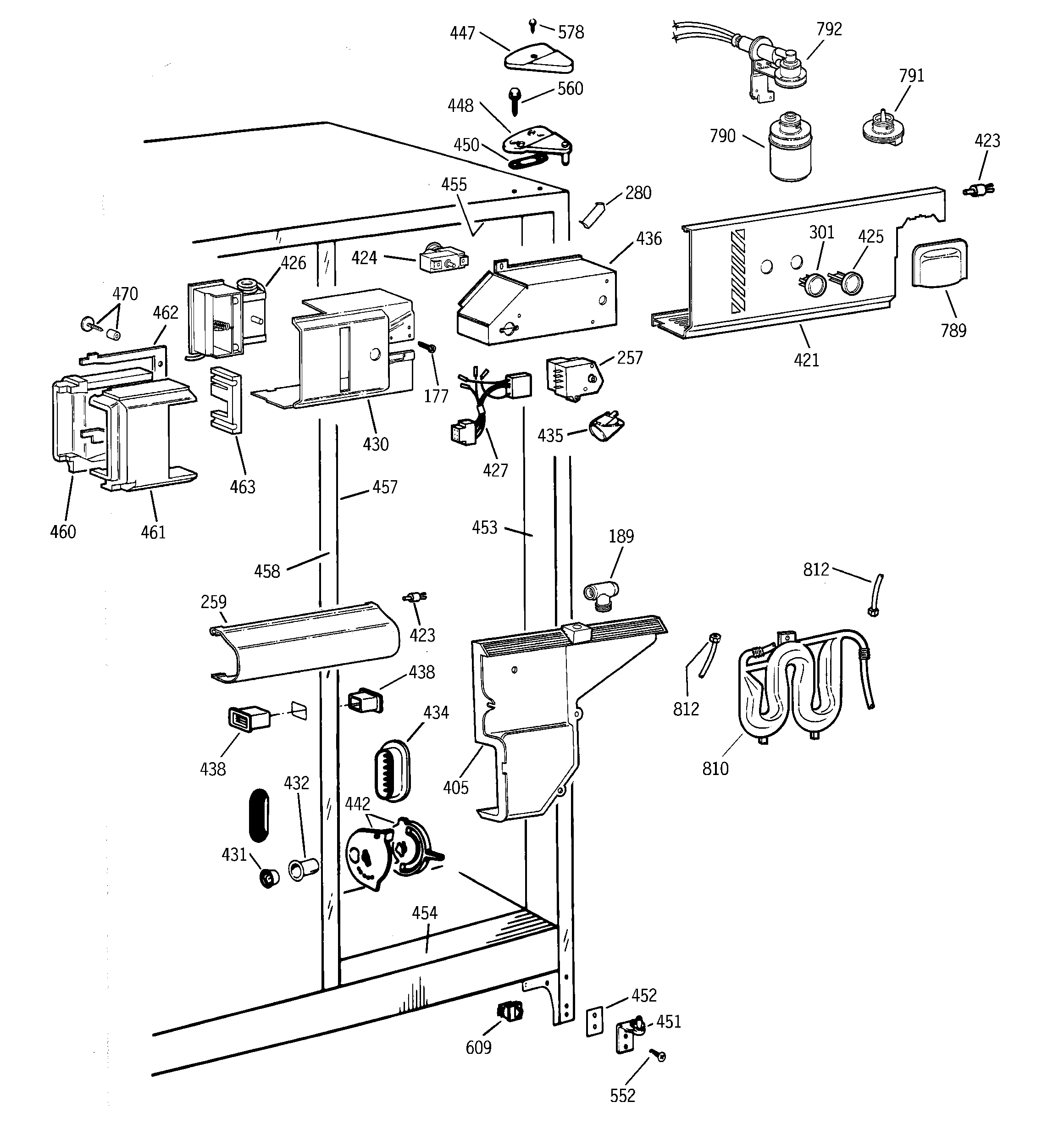 GE TFS25PPBEBS fresh food section diagram