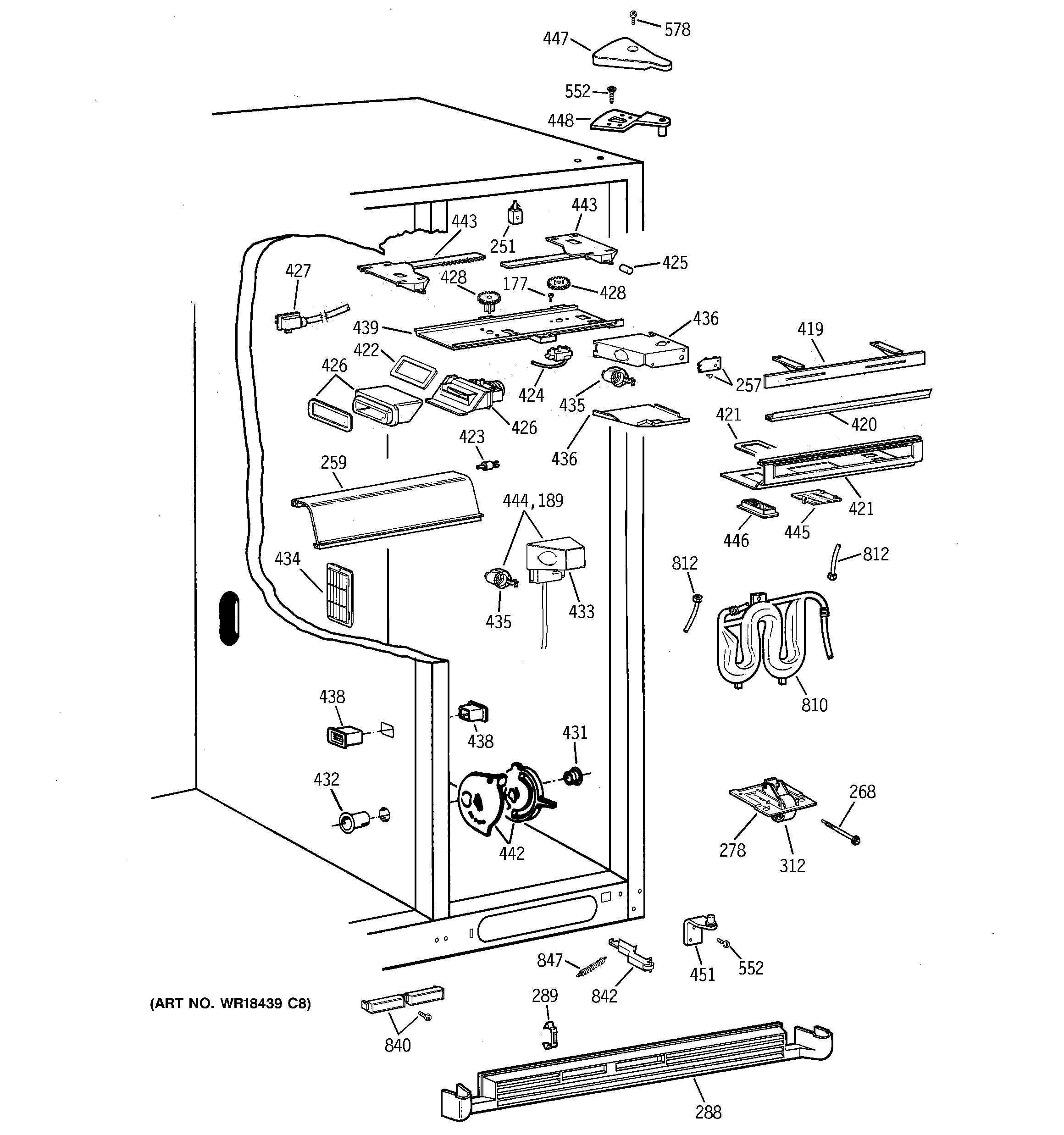 GE TPG24PRCCBS fresh food section diagram