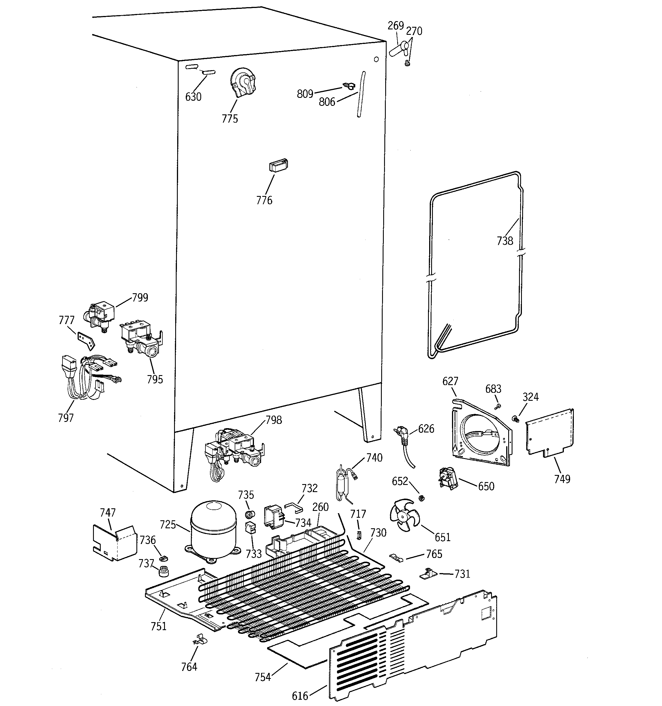 GE TFB26PPDAWW unit parts diagram