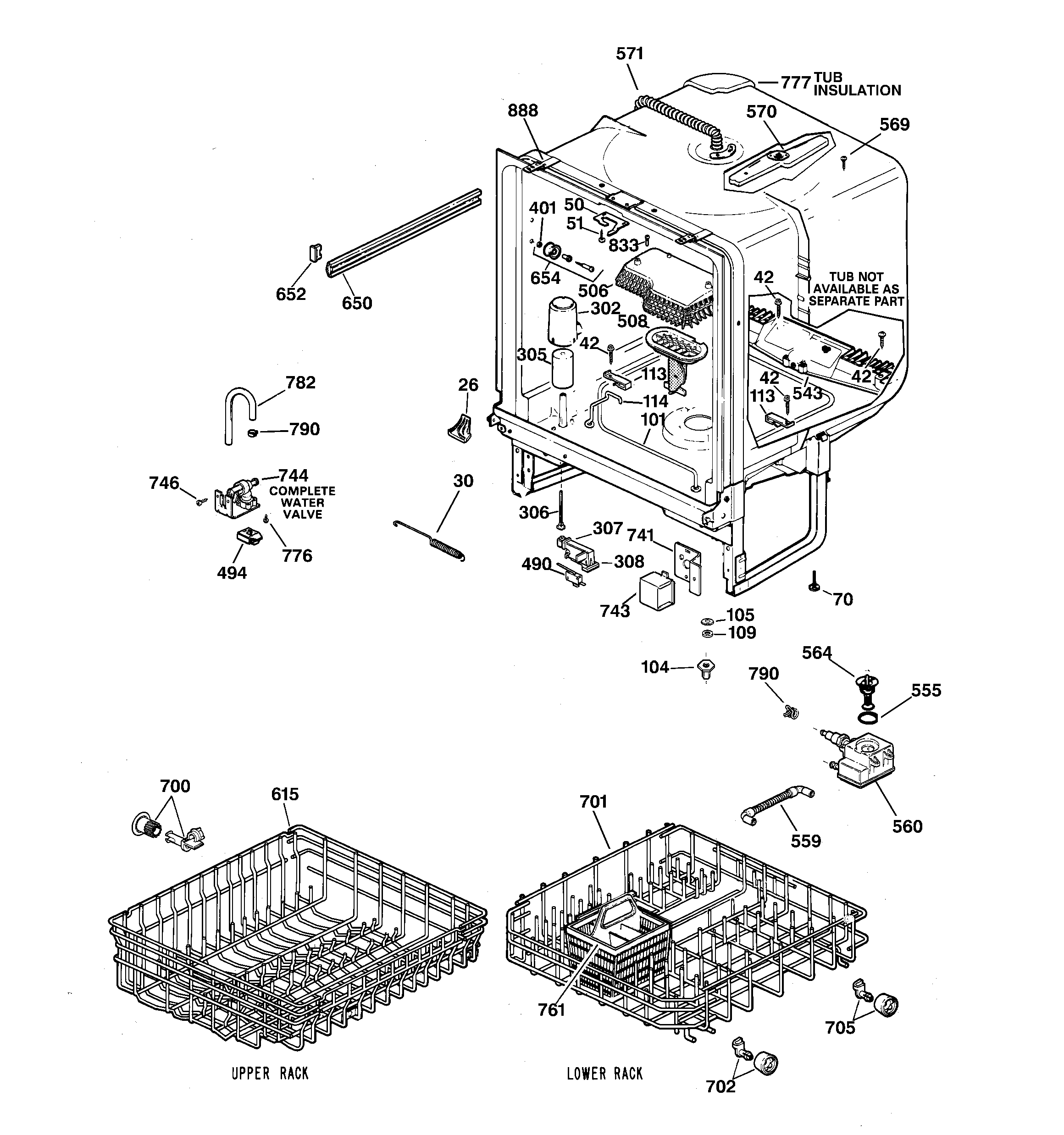 GE GSD3115F00AA body parts diagram