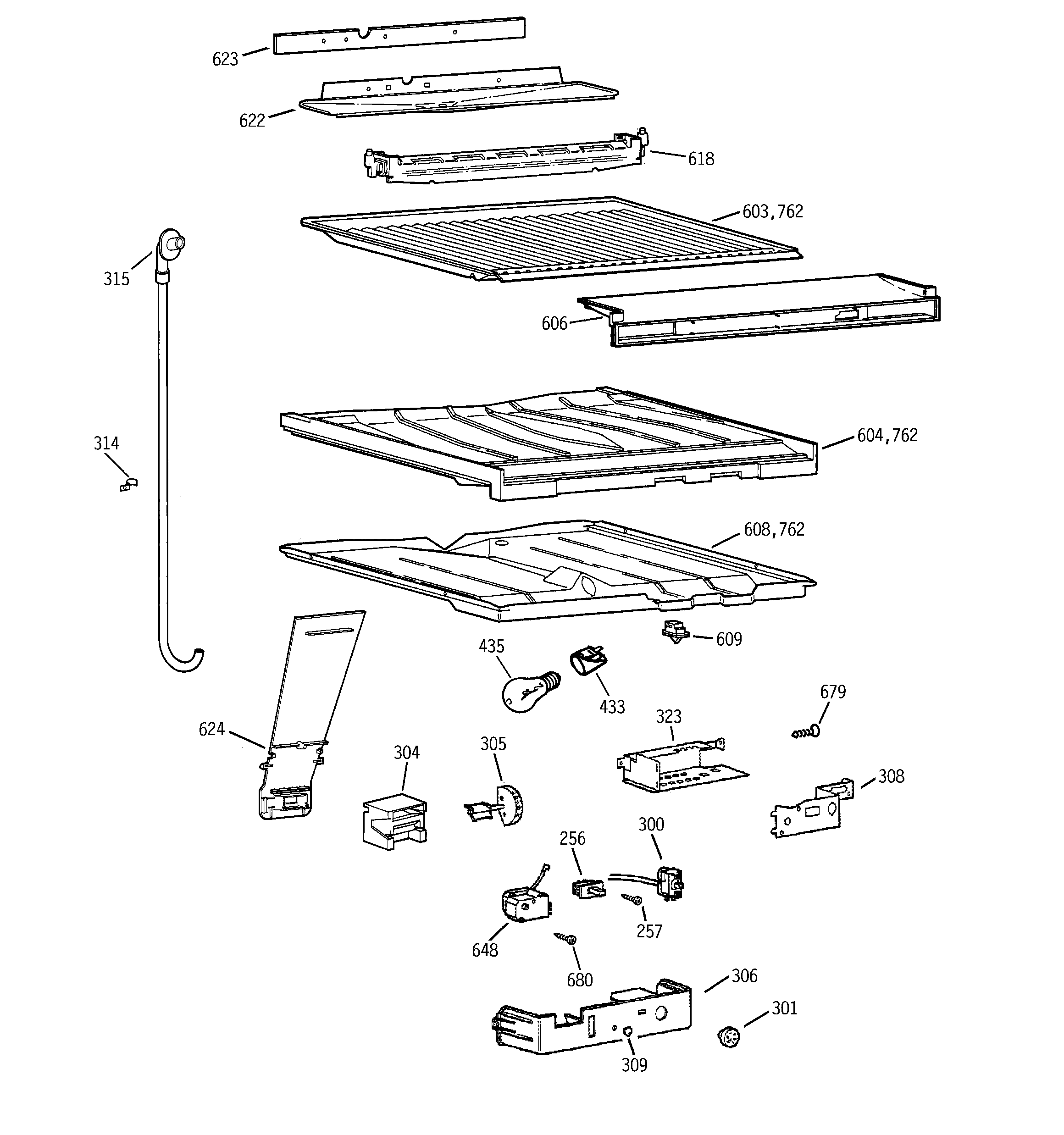 GE TBX18GADARWW compartment separator parts diagram