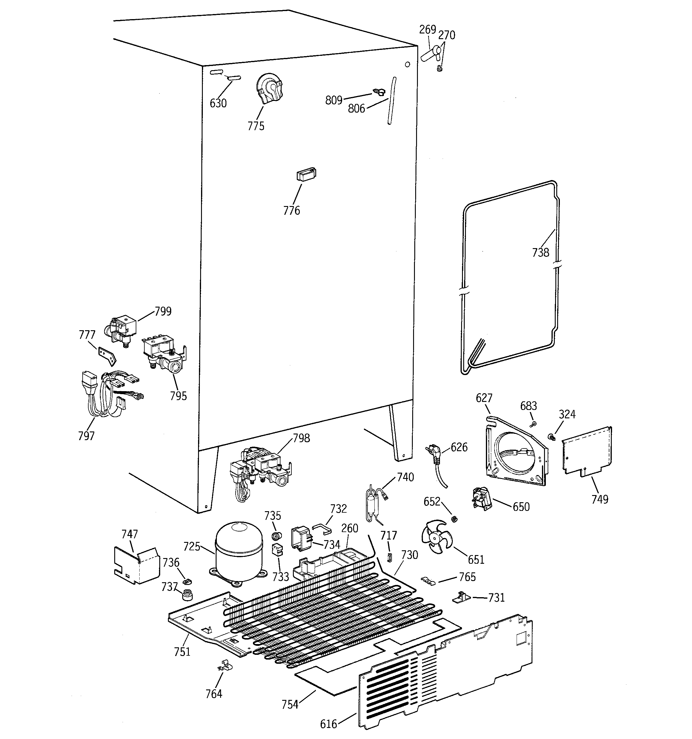 GE TFB26SPDABS unit parts diagram