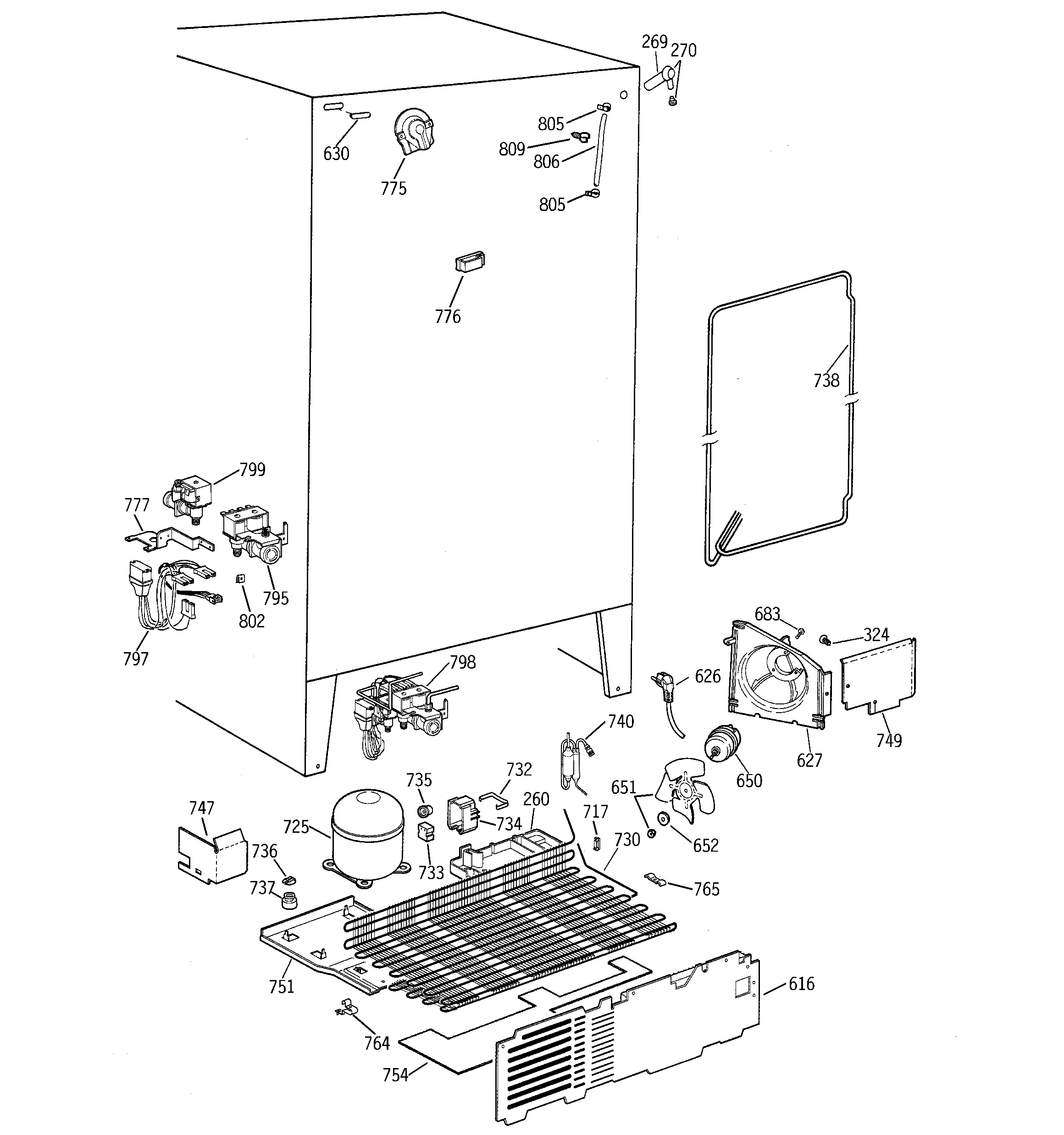 GE ZFSB27DAESS unit parts diagram
