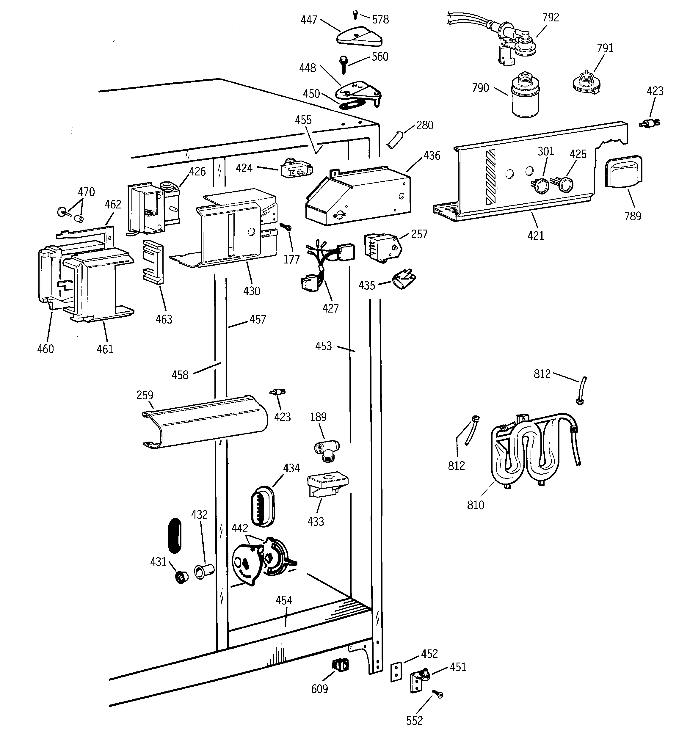 GE ZFSB27DAGSS fresh food section diagram