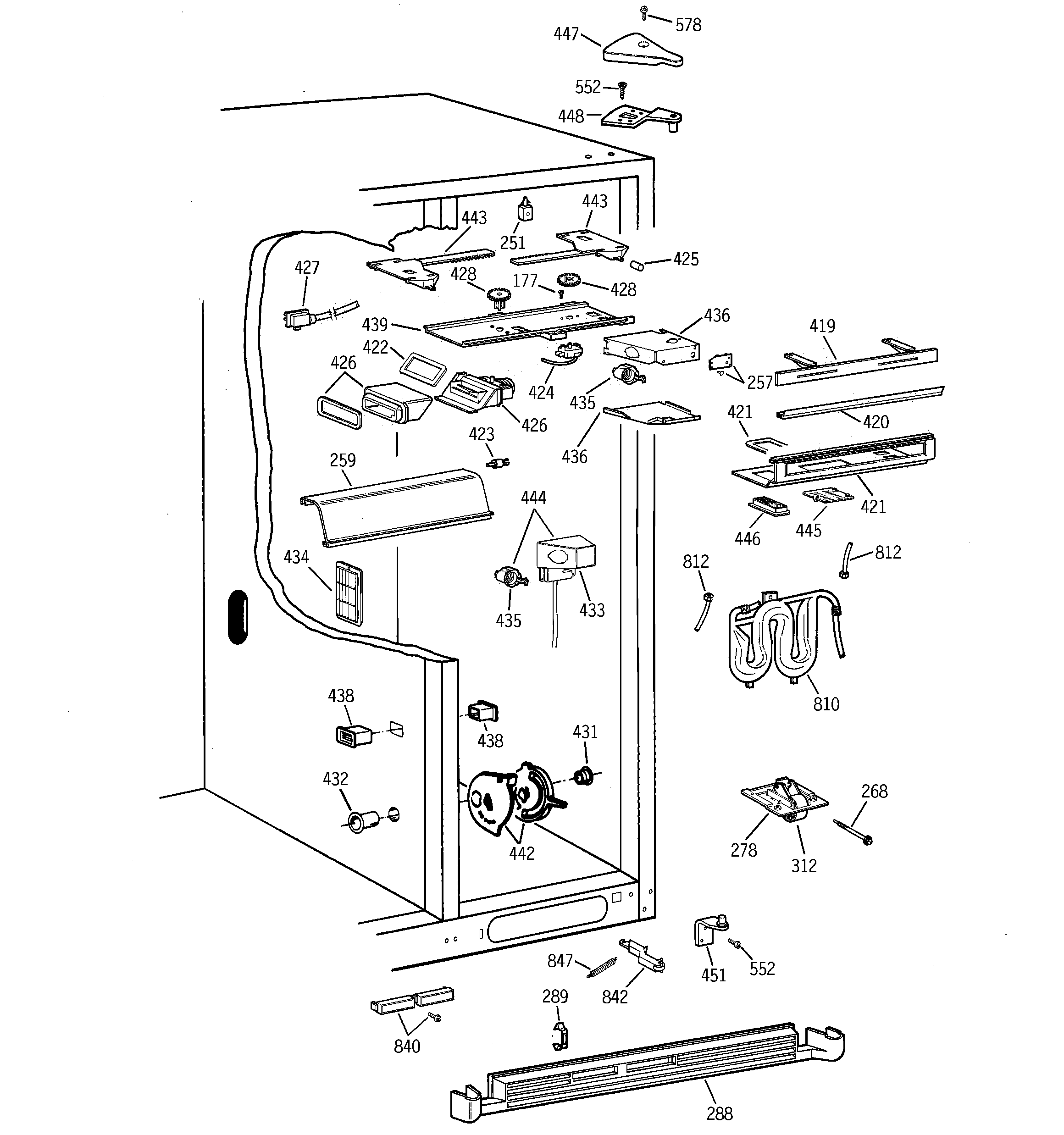 GE TPG24PRCGBS fresh food section diagram